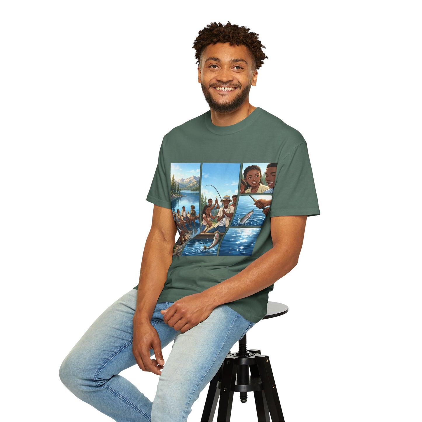ake Tahoe Fishing Moments T-Shirt — Retro Outdoors Fishing Graphic Tee