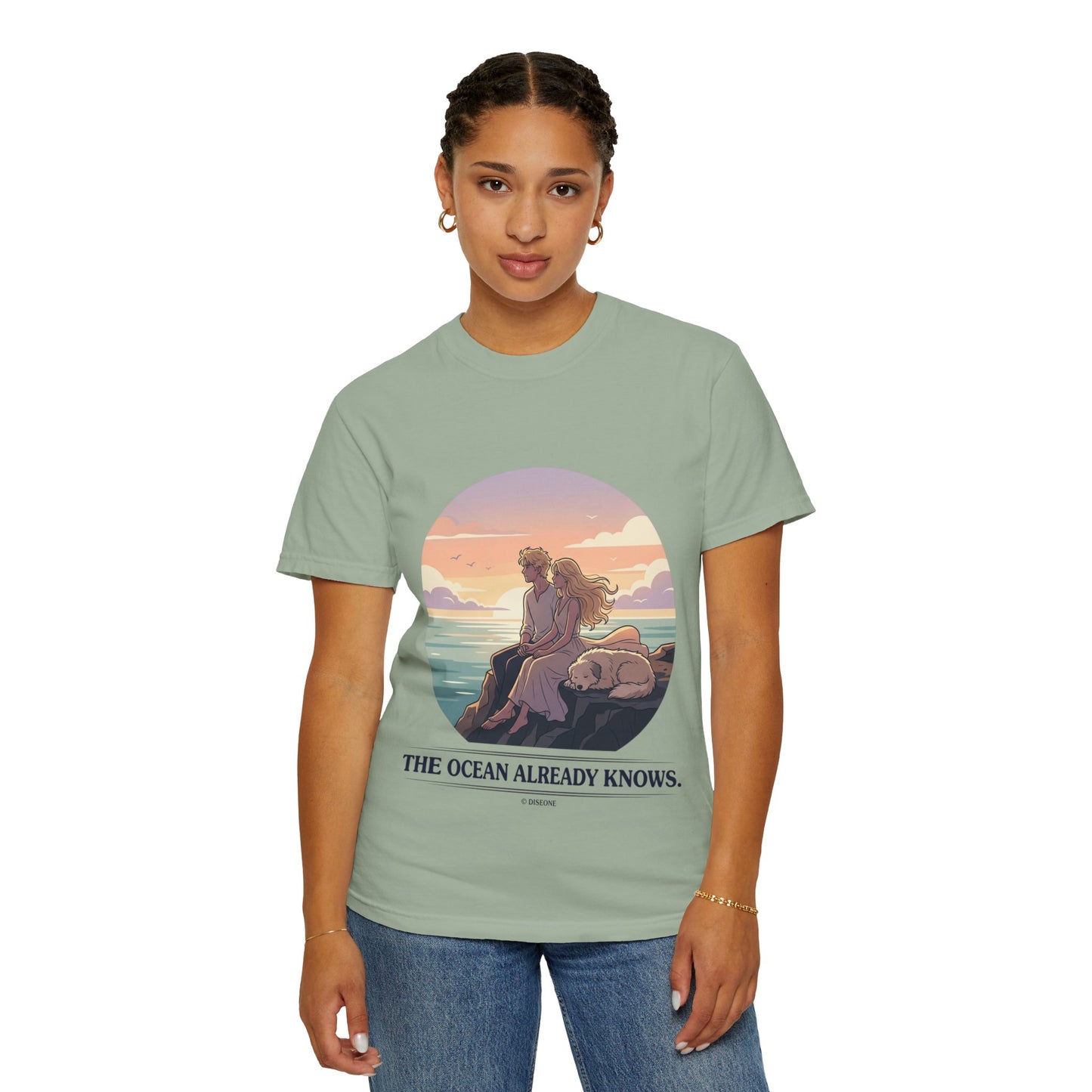 Ocean Sunset Graphic T-Shirt — "The Ocean Already Knows"