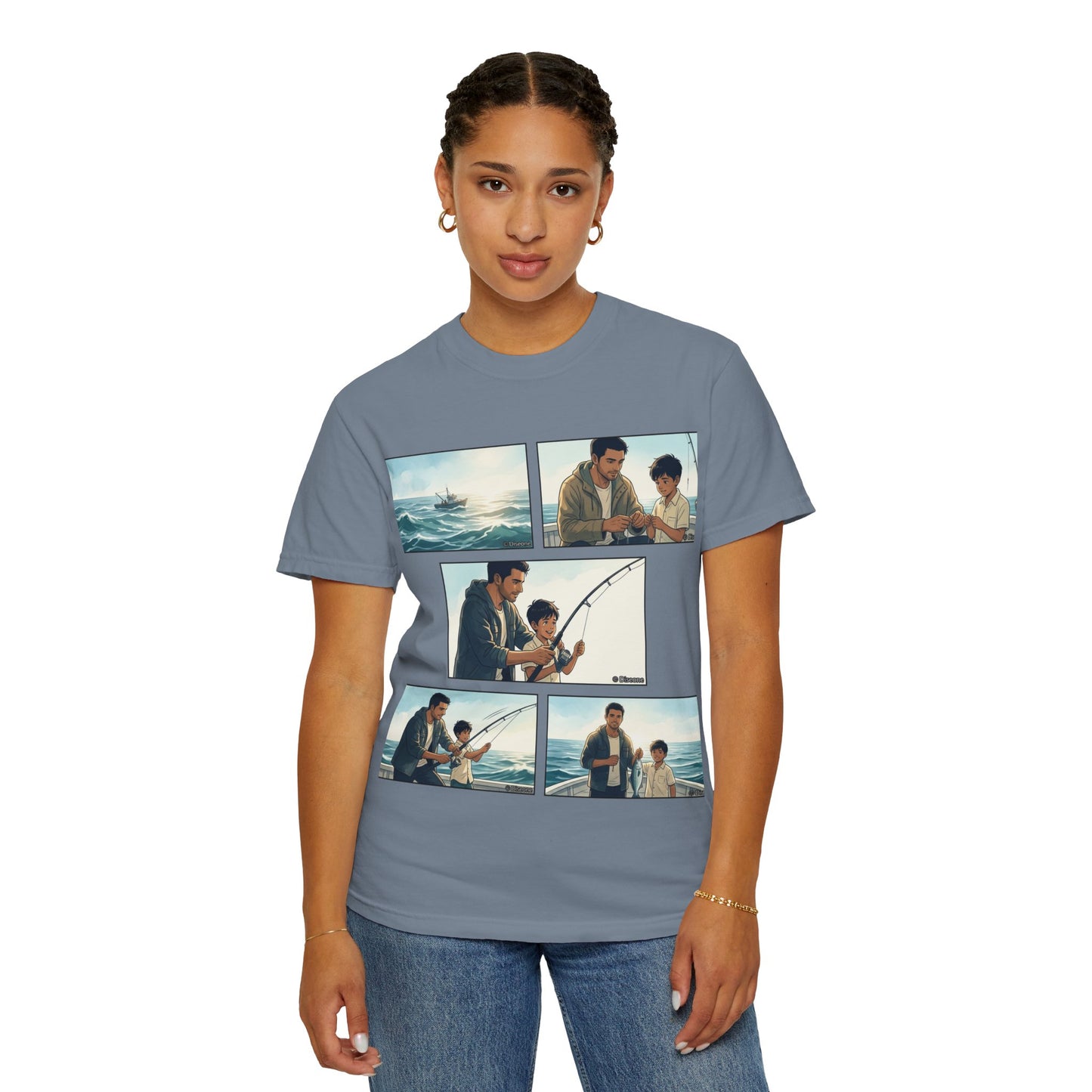 MORNING TIDES” (FATHER & SON EDITION) T-Shirt — Dad & Son Beach Fishing Graphic Tee