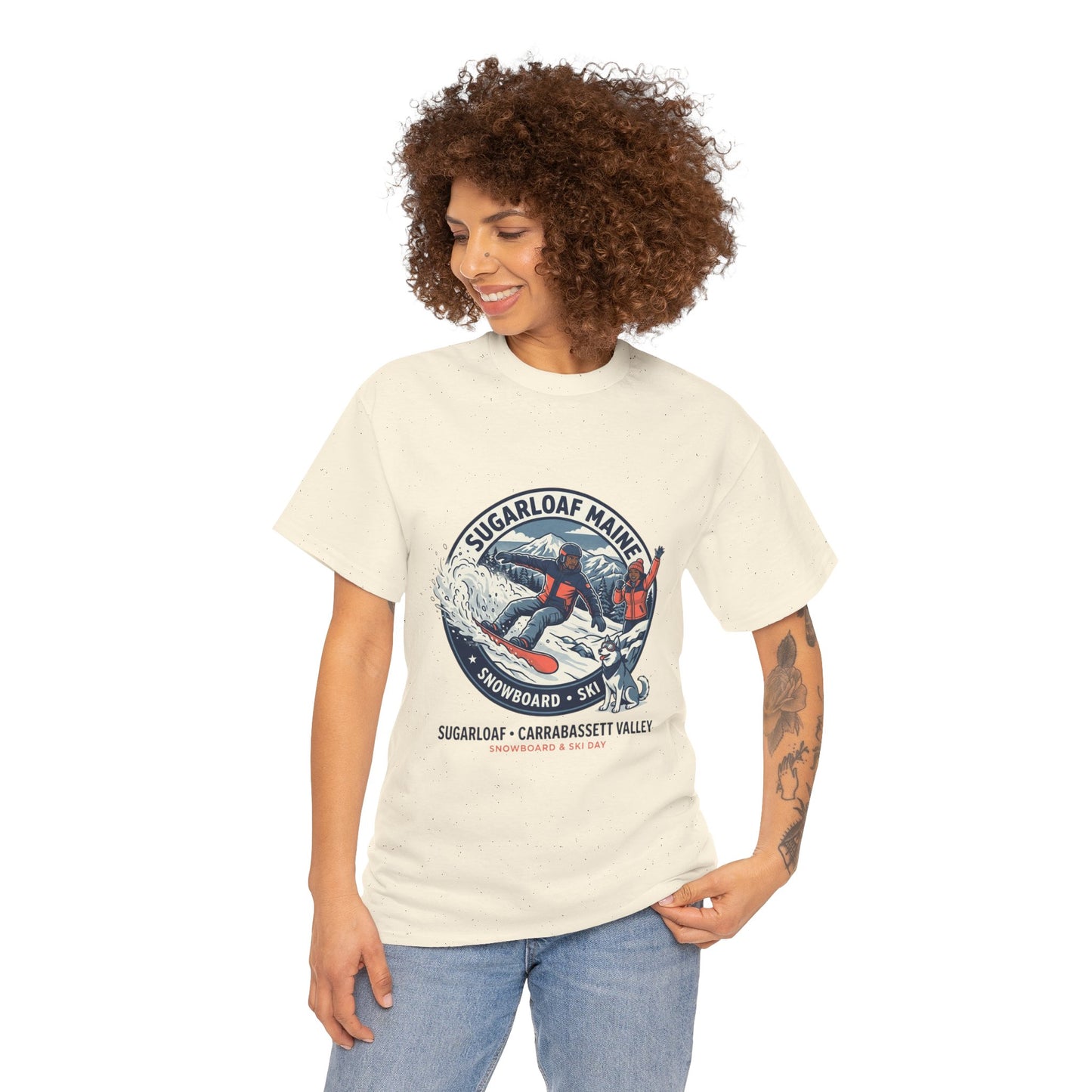 Sugarloaf Maine Snowboard & Ski T‑Shirt — Sugarloaf‑Carrabassett Valley Retro Graphic Tee