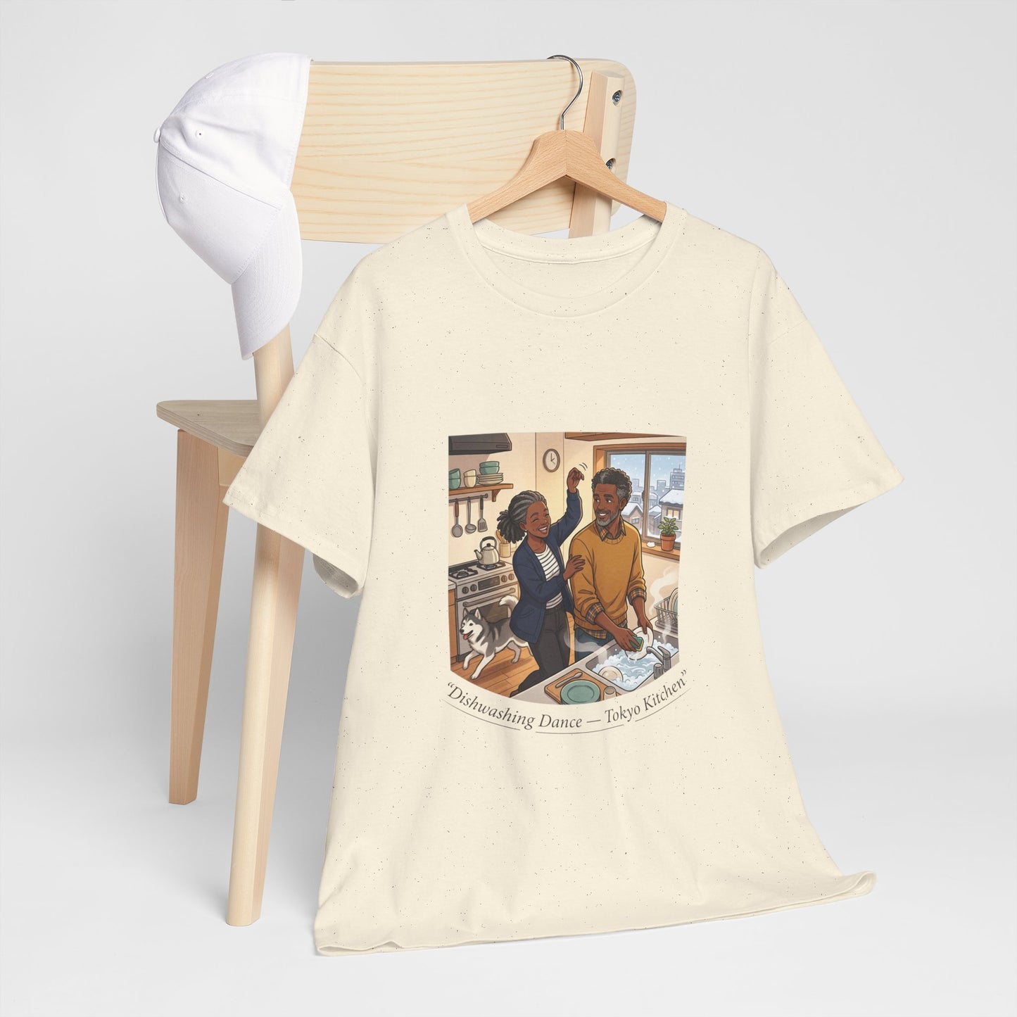 Dishwashing Dance Tee — Couple Kitchen Graphic T-Shirt