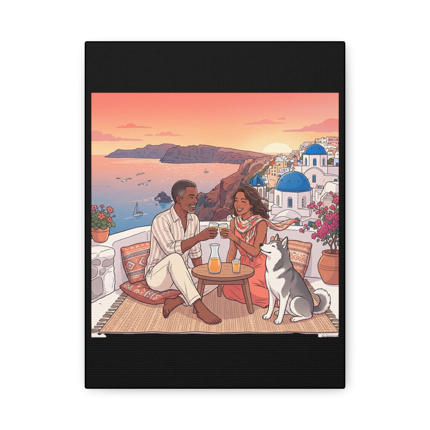 Santorini, Greece – “Sunset Serenade - Matte Canvas, Stretched, 1.25"