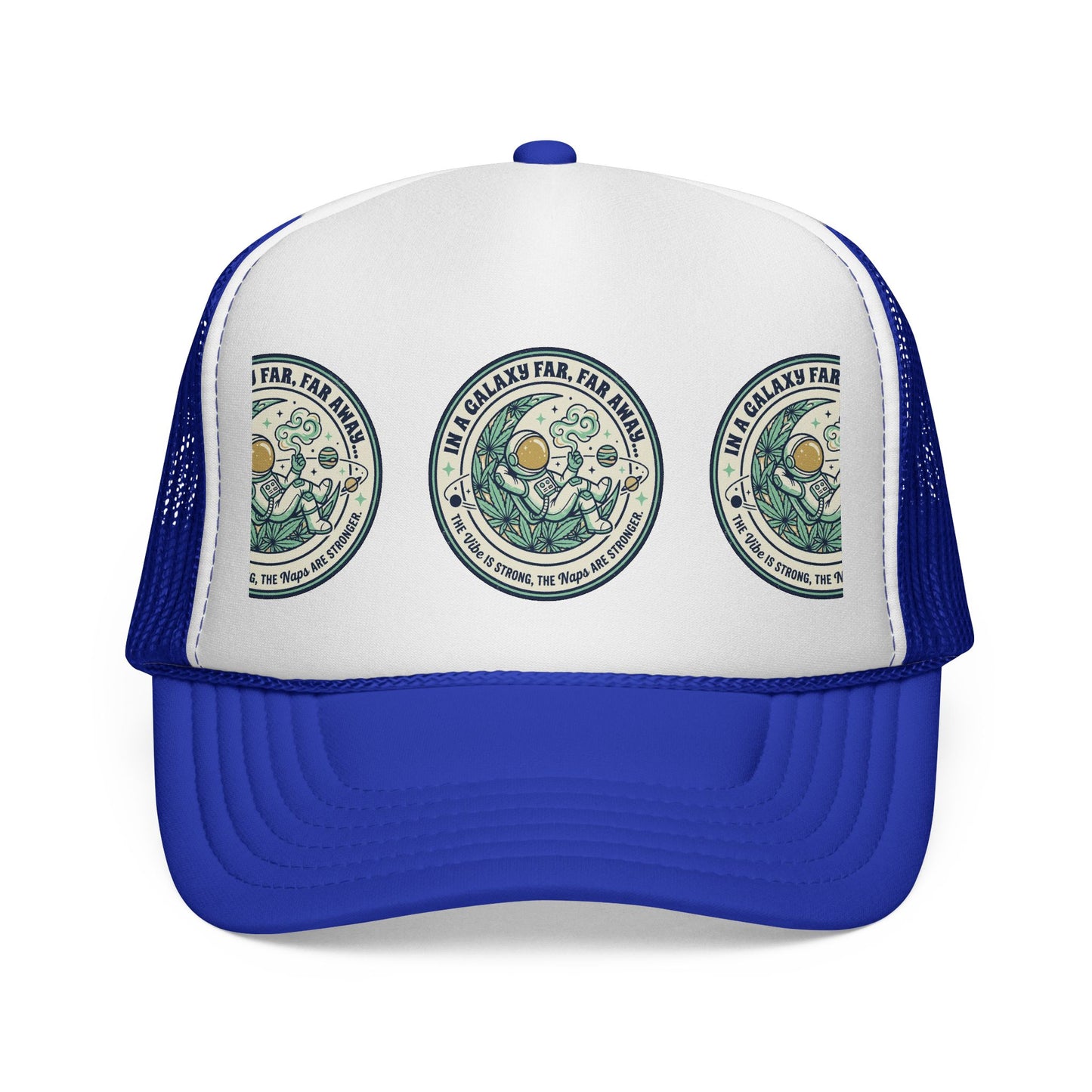 Trucker Cap — Vintage Celestial Patch Design (‘Far, Far, Far Away’ Space Badge)