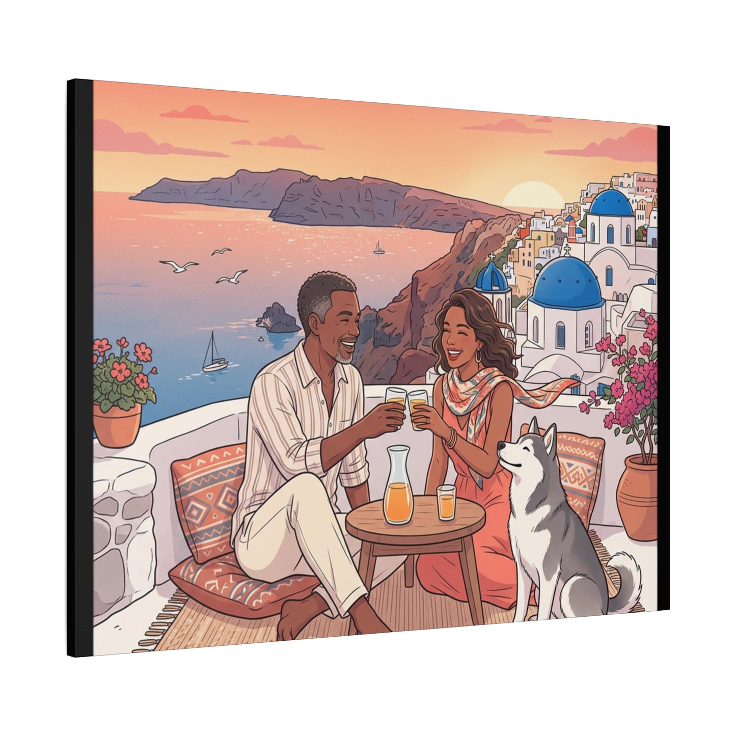 Santorini, Greece – “Sunset Serenade - Matte Canvas, Stretched, 1.25"