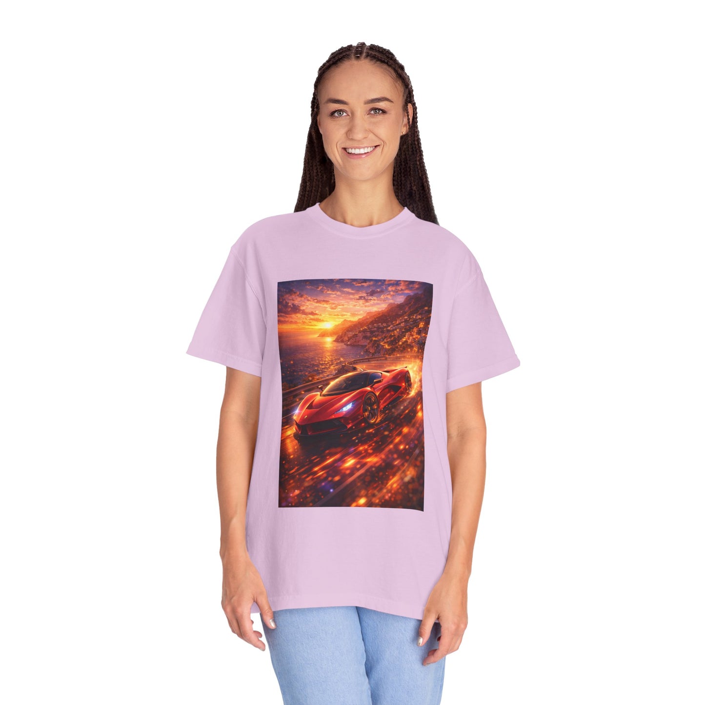 Ferrari F80- Amalfi Coast, Italy - T‑Shirt — Red Sports Car Print