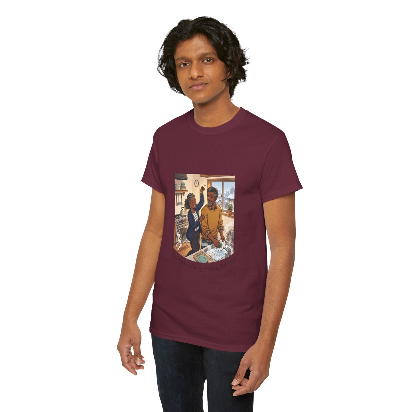 Dishwashing Dance Tee — Couple Kitchen Graphic T-Shirt