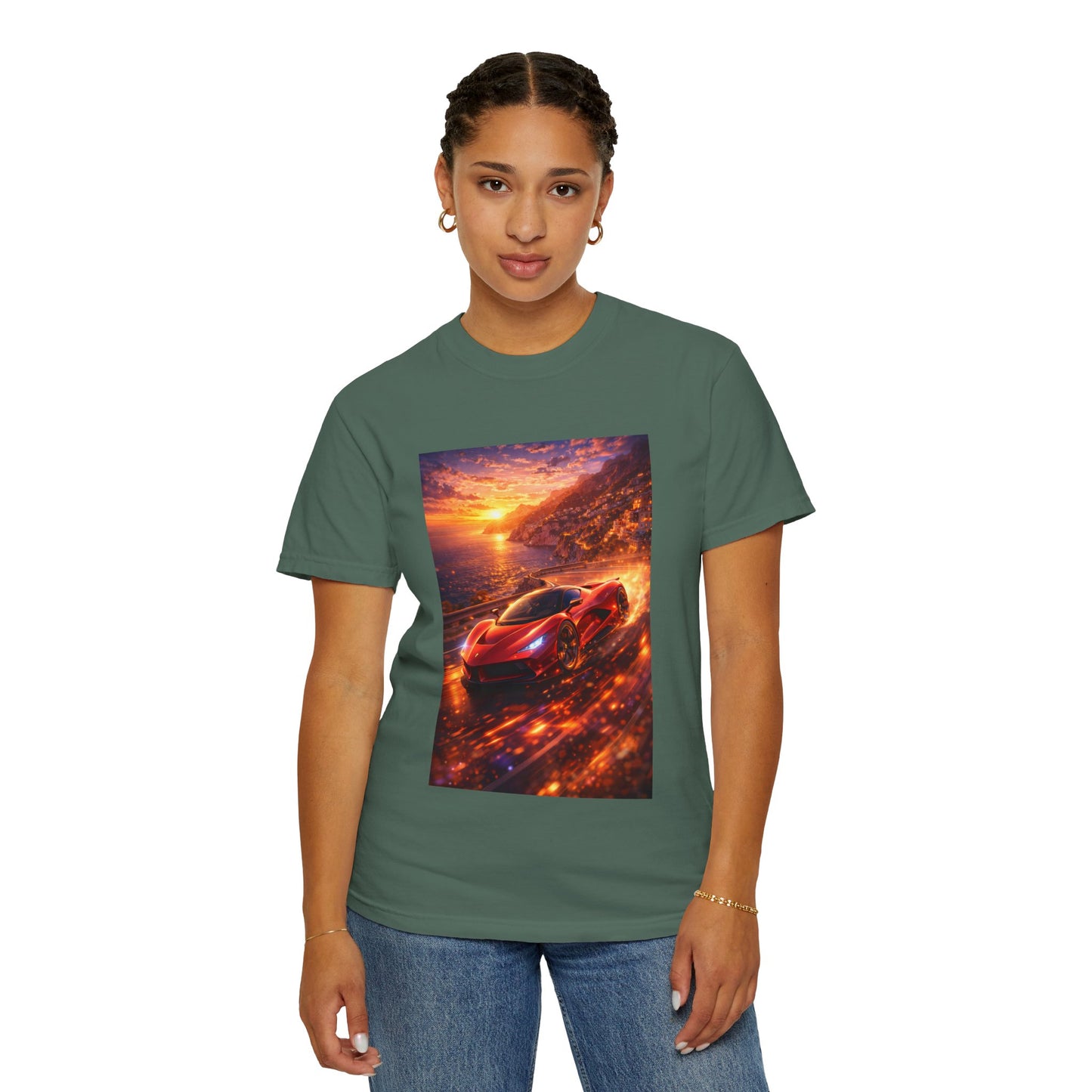 Ferrari F80- Amalfi Coast, Italy - T‑Shirt — Red Sports Car Print