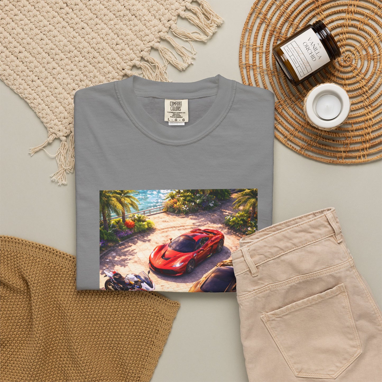 MULTI-VEHICLE - T-Shirt — Tropical Sports Cars & Motorbikes Print