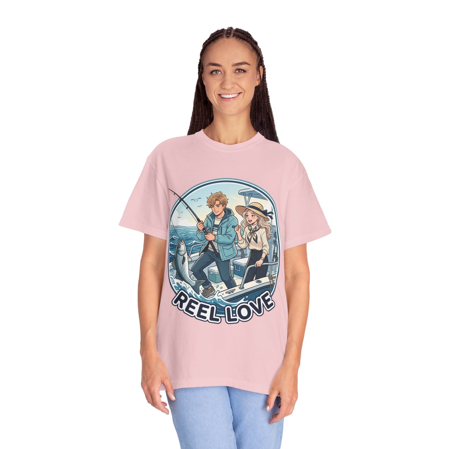 Reel Love Fishing T-Shirt — Cute Couple Anglers Graphic Tee