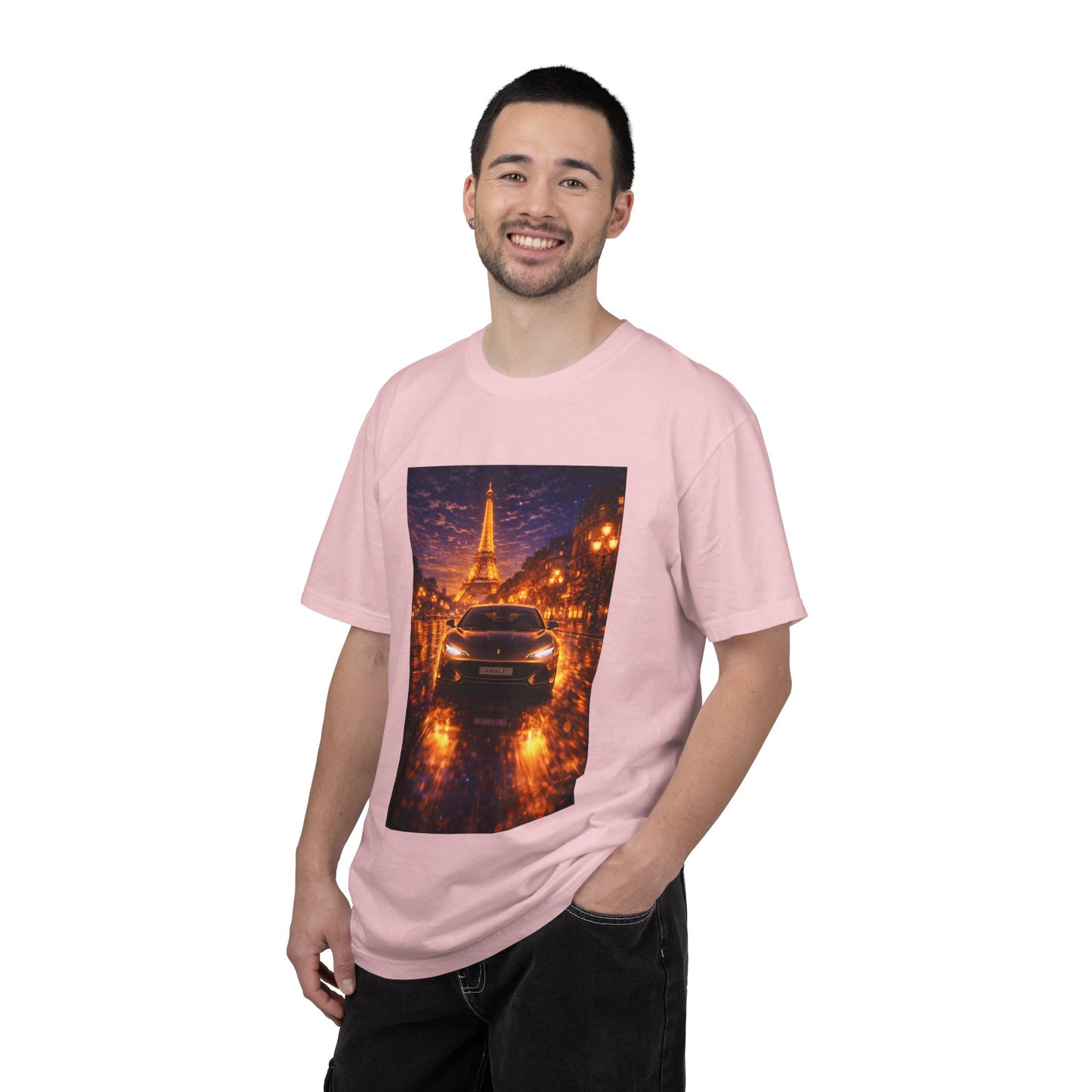 Paris Night Drive T-Shirt — Eiffel Tower Car Scene