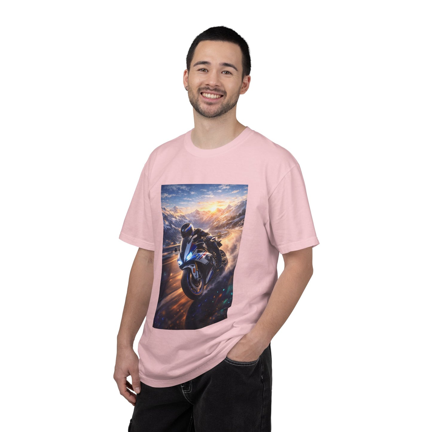 BMW S1000RR ALPINE GHOST RIDE - T‑Shirt — Sportbike Skyline Graphic Tee