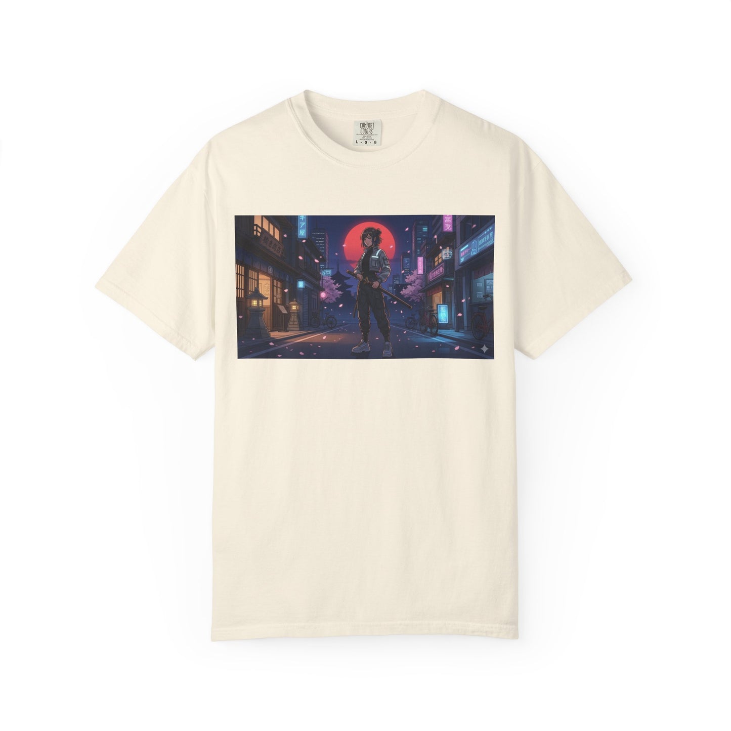 Cyberpunk Samurai T-Shirt — Neon Night Street Art Tee