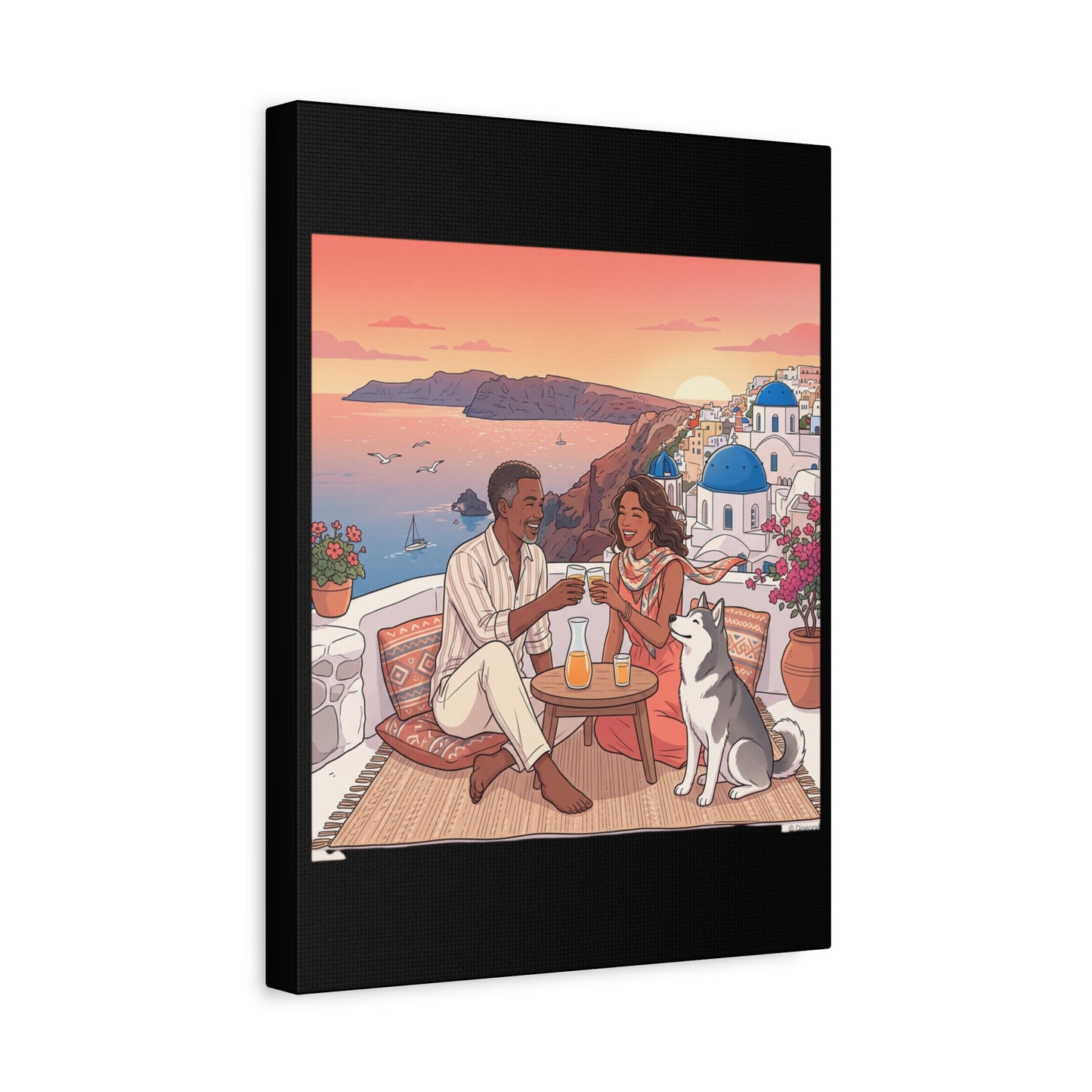 Santorini, Greece – “Sunset Serenade - Matte Canvas, Stretched, 1.25"
