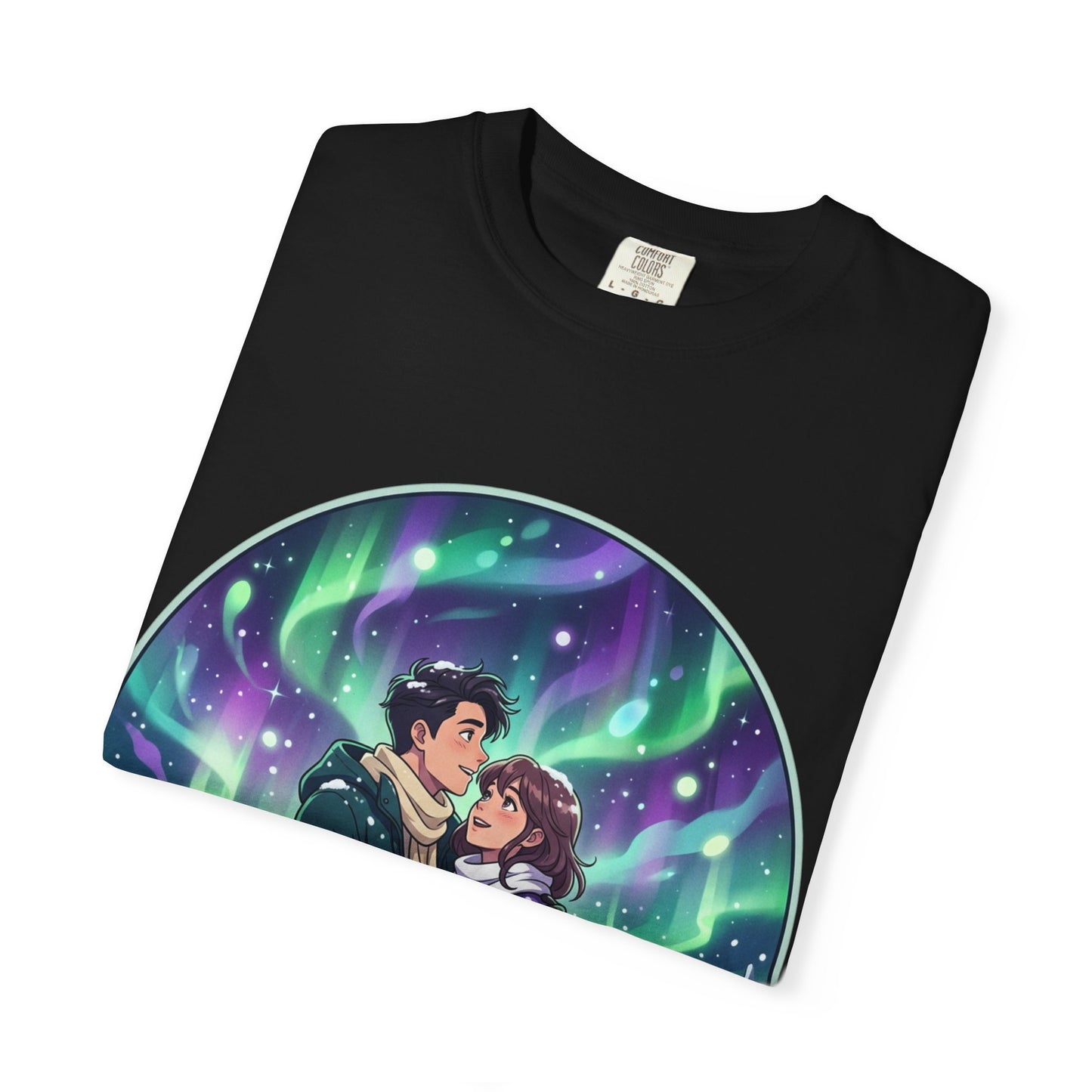 Night Magic T-Shirt — Northern Lights Couple Illustration
