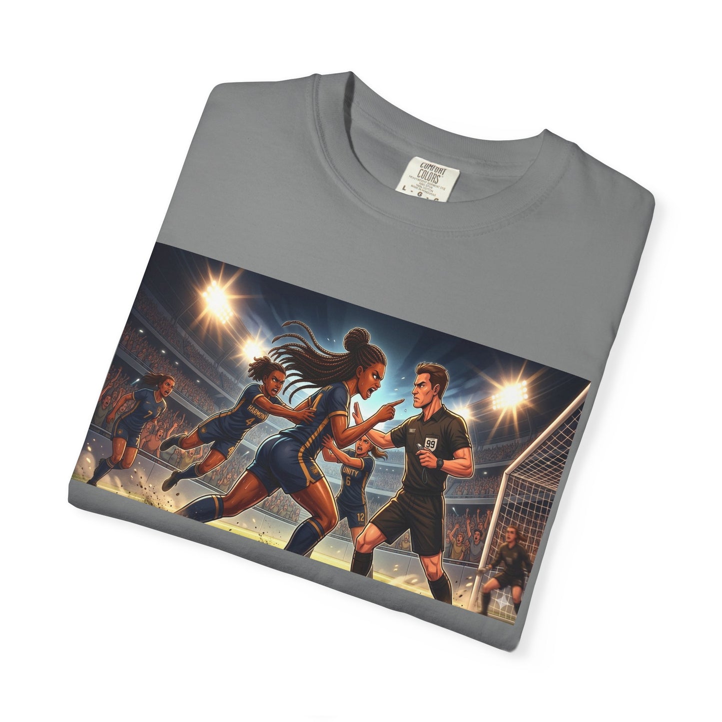 Soccer Night Match T-Shirt — Dynamic Players Under Stadium Lights