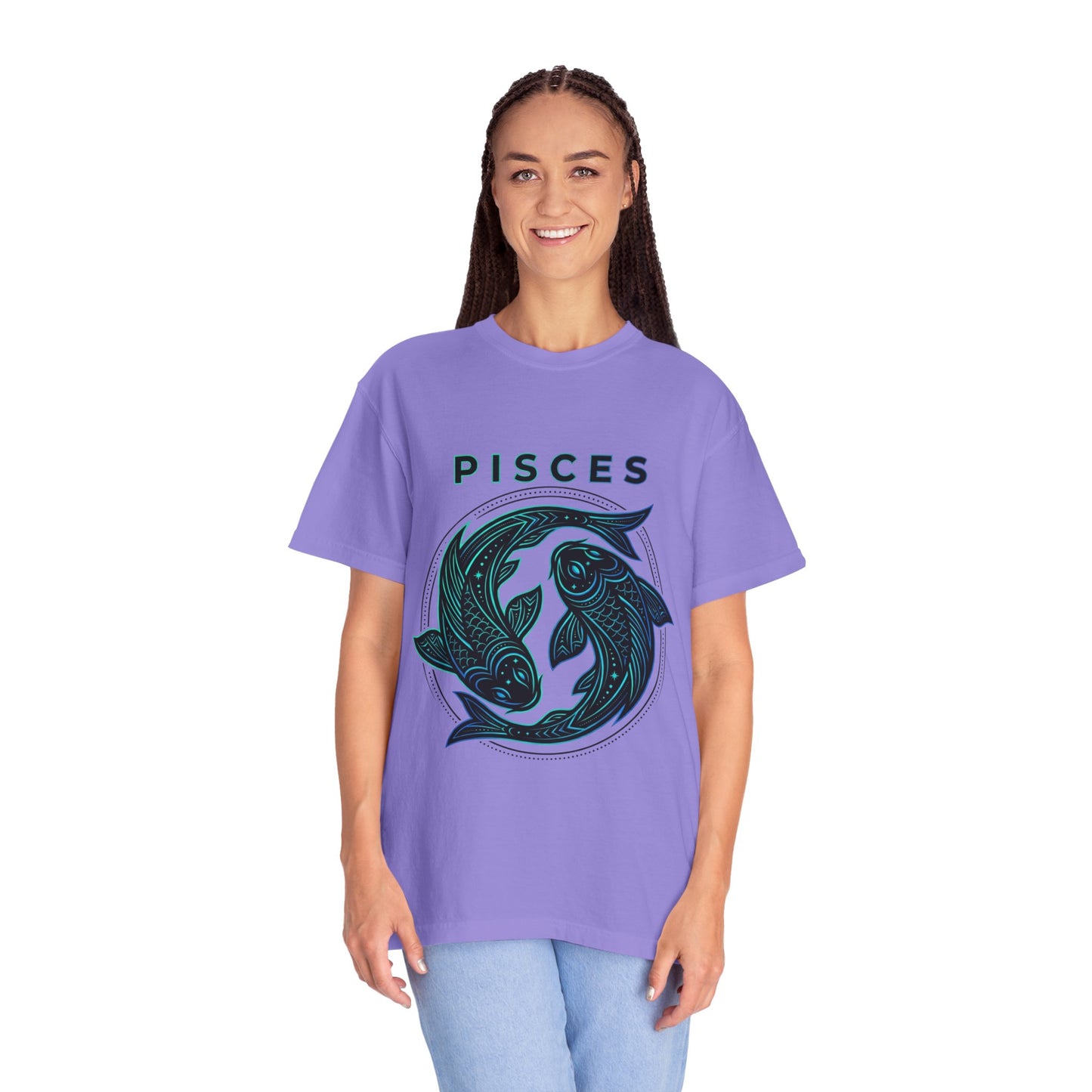 Pisces Zodiac T-Shirt — Artistic Twin Fish Astrology Tee