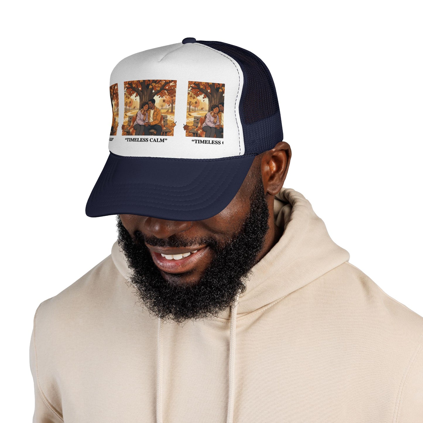 Trucker Cap — "Timeless Calm" Autumn Couple Vintage Patch