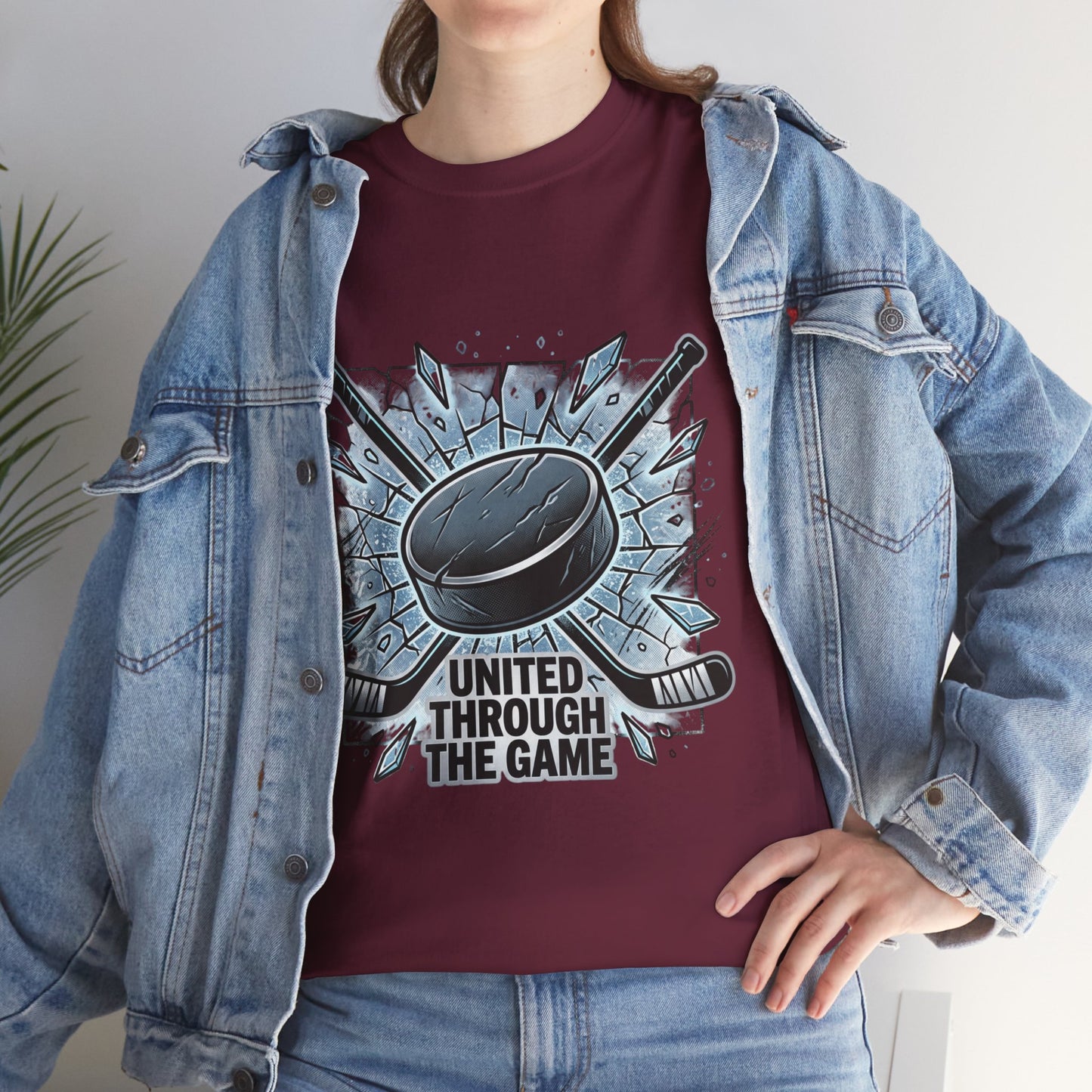 Hockey T-Shirt — "United Through the Game" Graphic Tee
