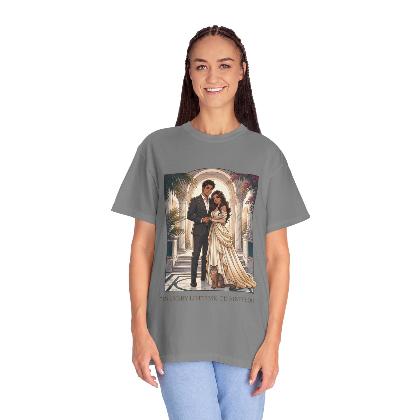 Romantic Vintage Wedding Portrait T-Shirt — "In Every Lifetime, I'd Find You"