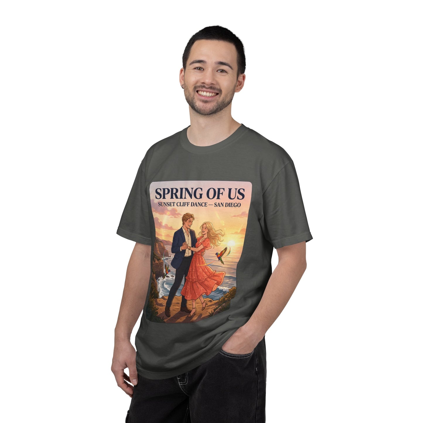 Spring of Us T‑Shirt — Sunset Cliff Dance San Diego Vintage Romance Tee