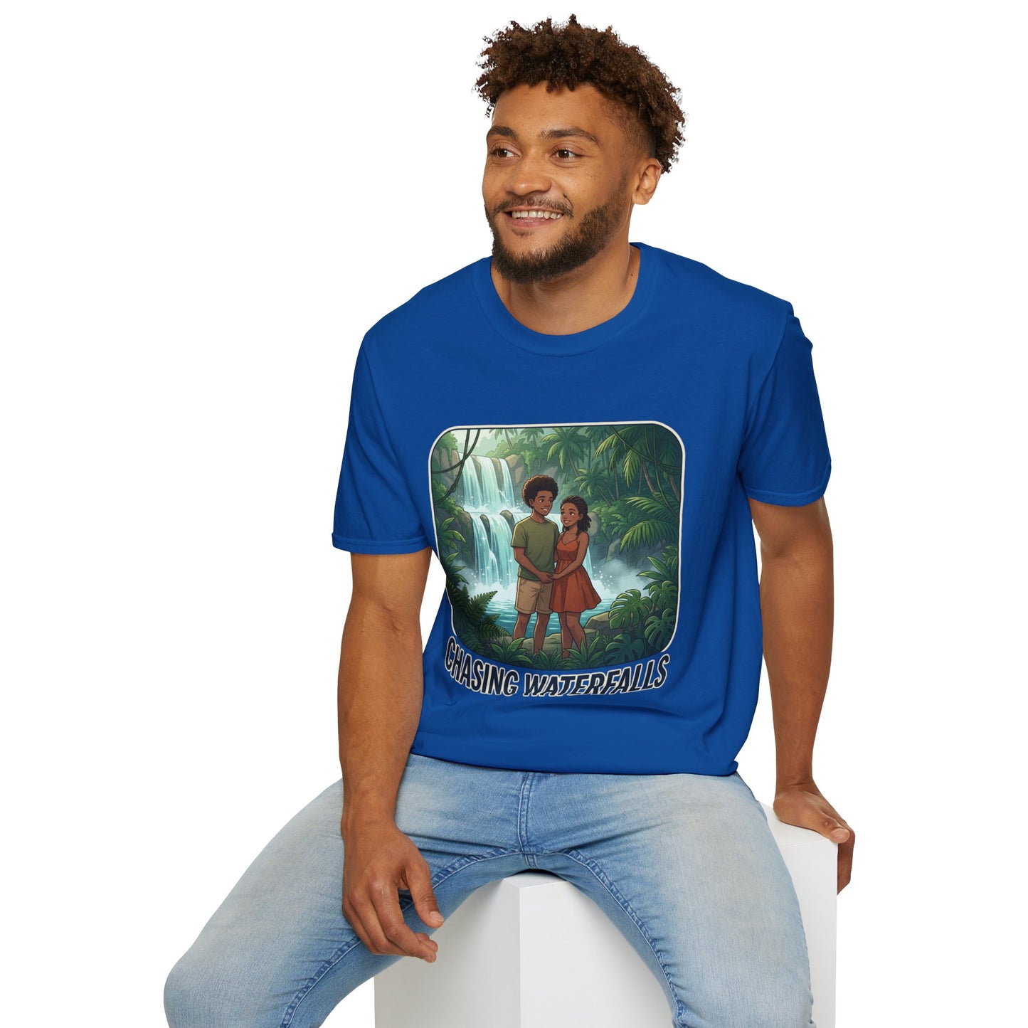 Chasing Waterfalls T-Shirt — Couple Adventure Graphic Tee