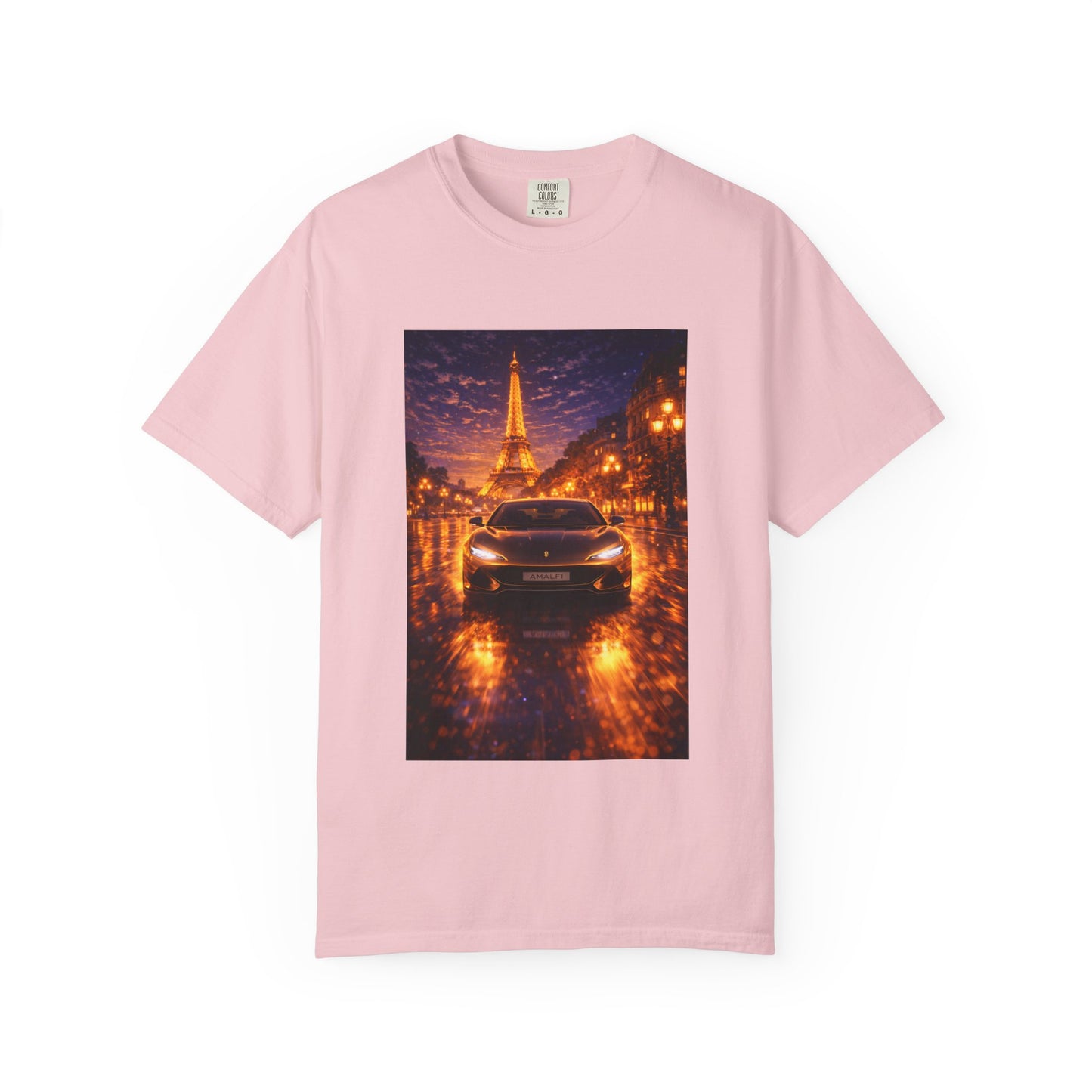 Paris Night Drive T-Shirt — Eiffel Tower Car Scene