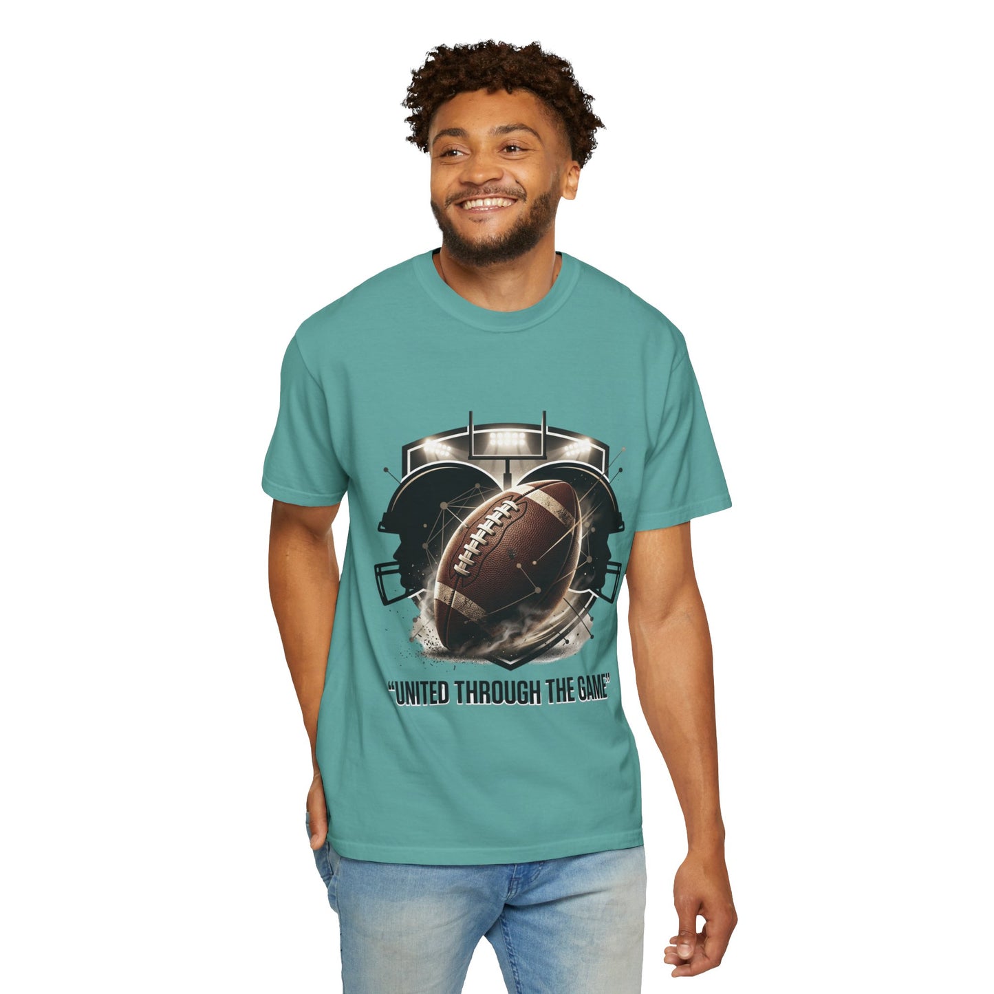 Football T-Shirt — "United Through the Game" Team Spirit Tee
