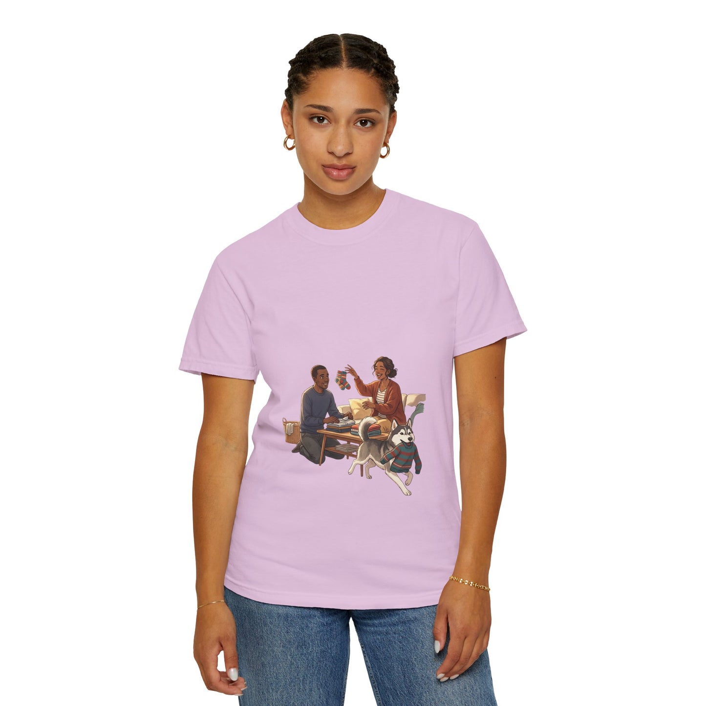 Picnic Cheers T-Shirt — Vintage Couple & Dog Illustration Tee