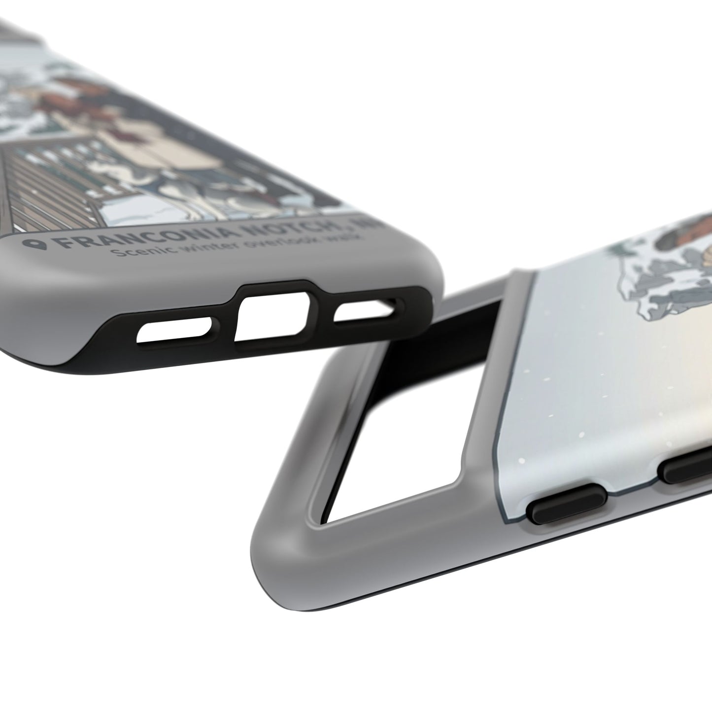 Winter Scenic Phone Case — Franconia Notch NH Couples & Husky Design