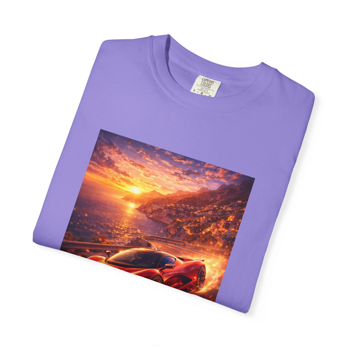 Ferrari F80- Amalfi Coast, Italy - T‑Shirt — Red Sports Car Print