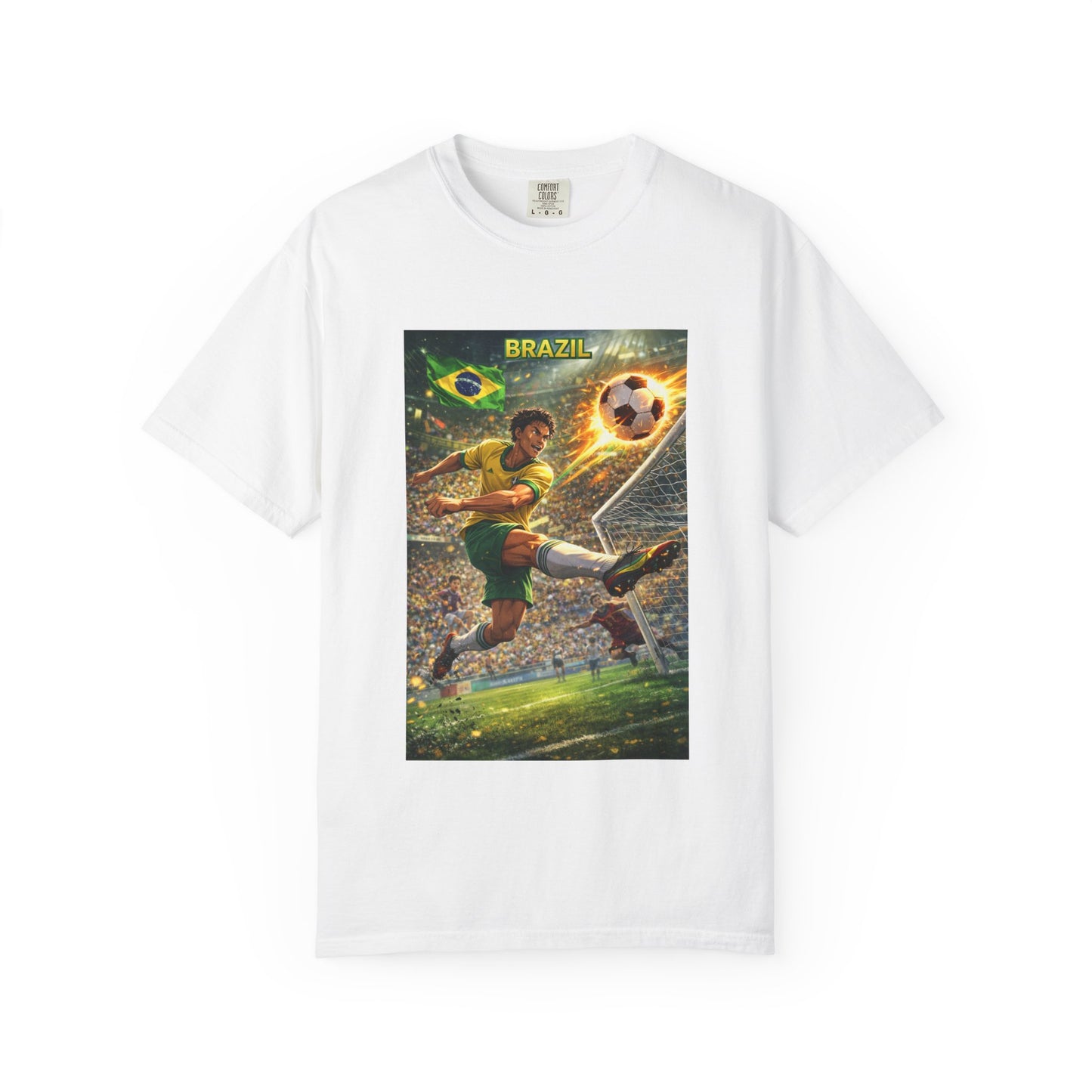Brazil Soccer T-Shirt – Vintage Player Kick Graphic (Brazil)