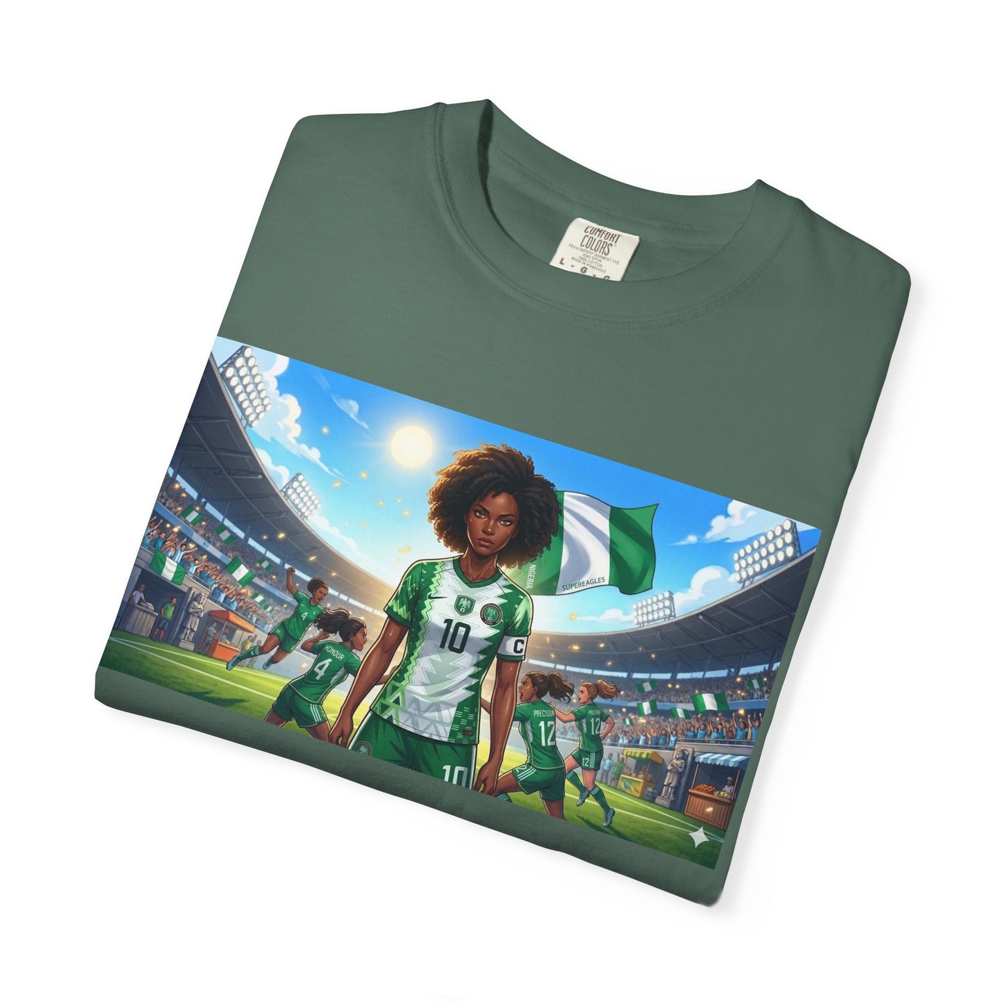 Commander- Female- Nigerian Soccer Player Stadium  - T-shirt - Graphic Tee