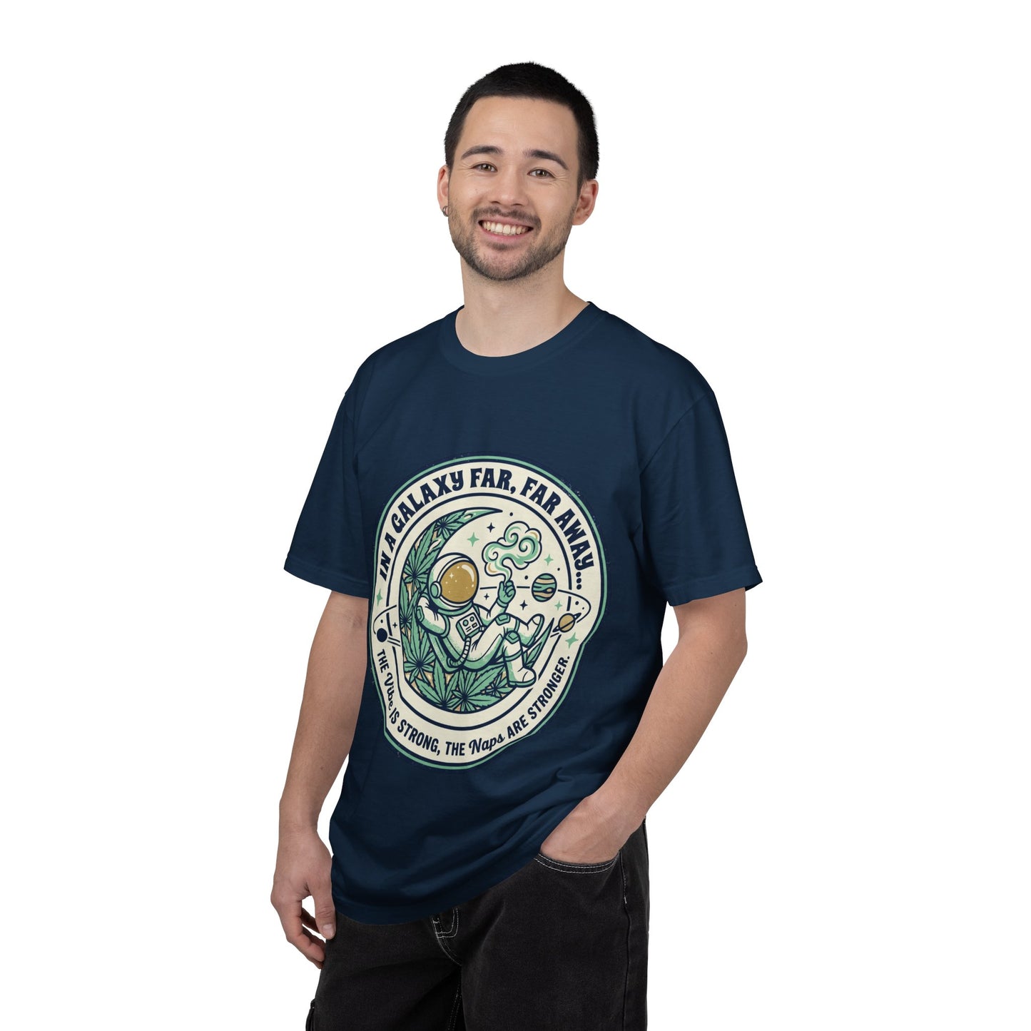T-Shirt — "In a Galaxy Far, Far Away" Retro Space Nap Graphic Tee