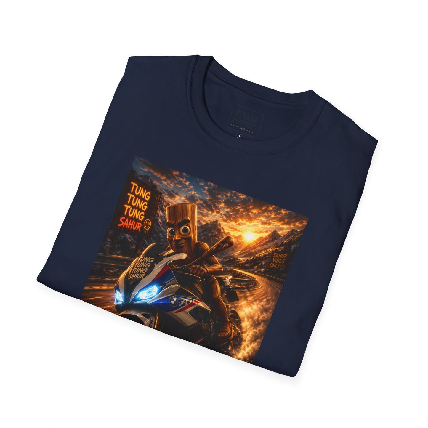 Tung Tung Tung Sahur 2 Wheels On Steel & Fire T-Shirt — "Time To Turn The Tide" Tee