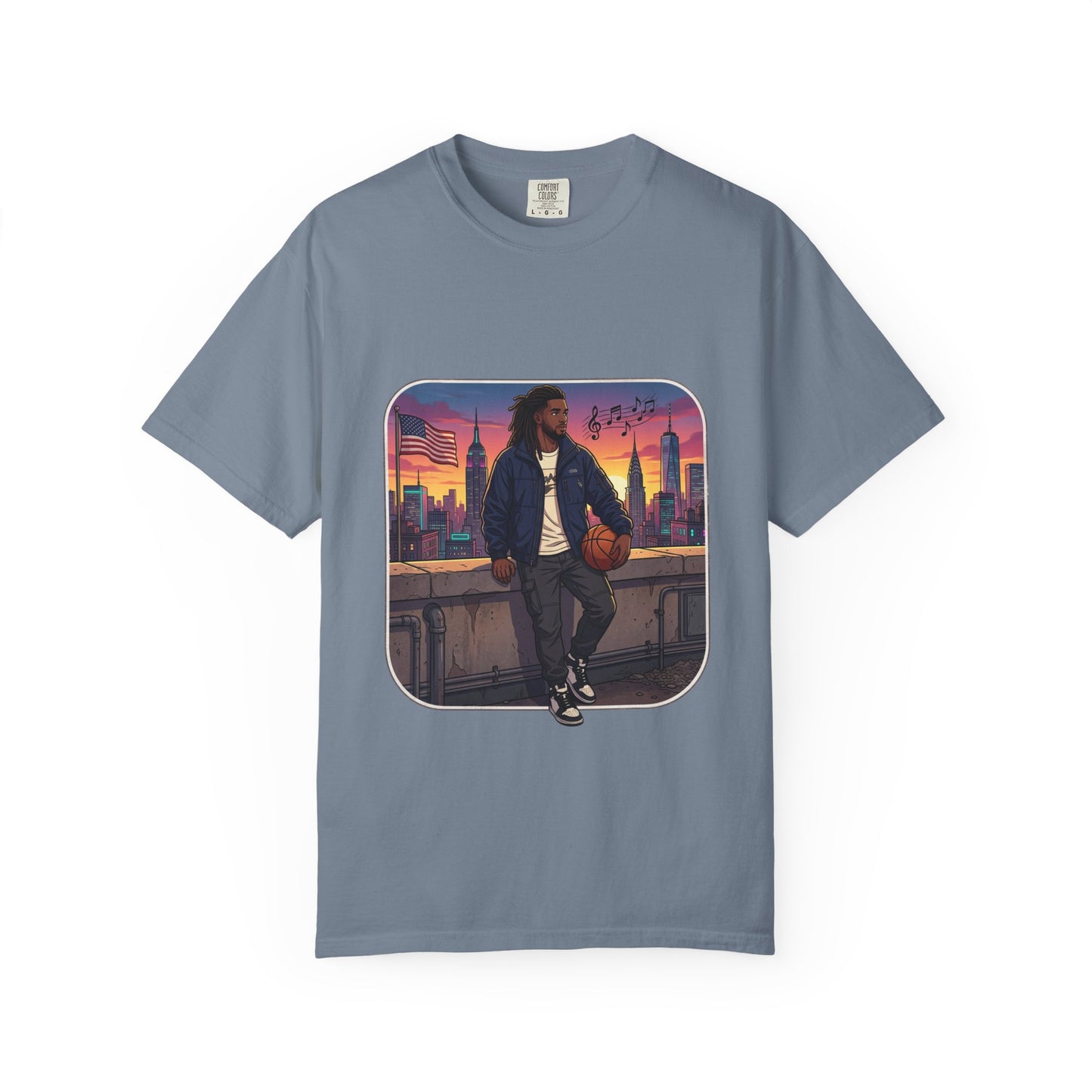 City Sunset Basketball Player T-Shirt — Urban Hoop Lifestyle Tee