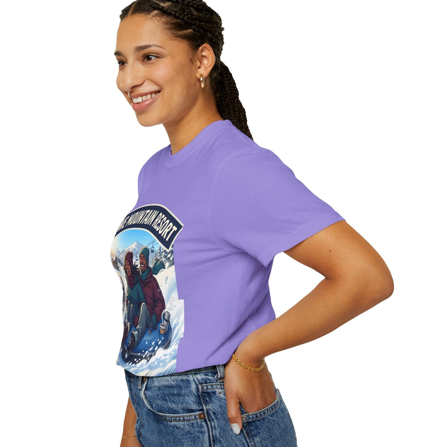 Stowe Mountain Resort Snow Tubing T-Shirt — "Vermont Joy" Winter Apparel