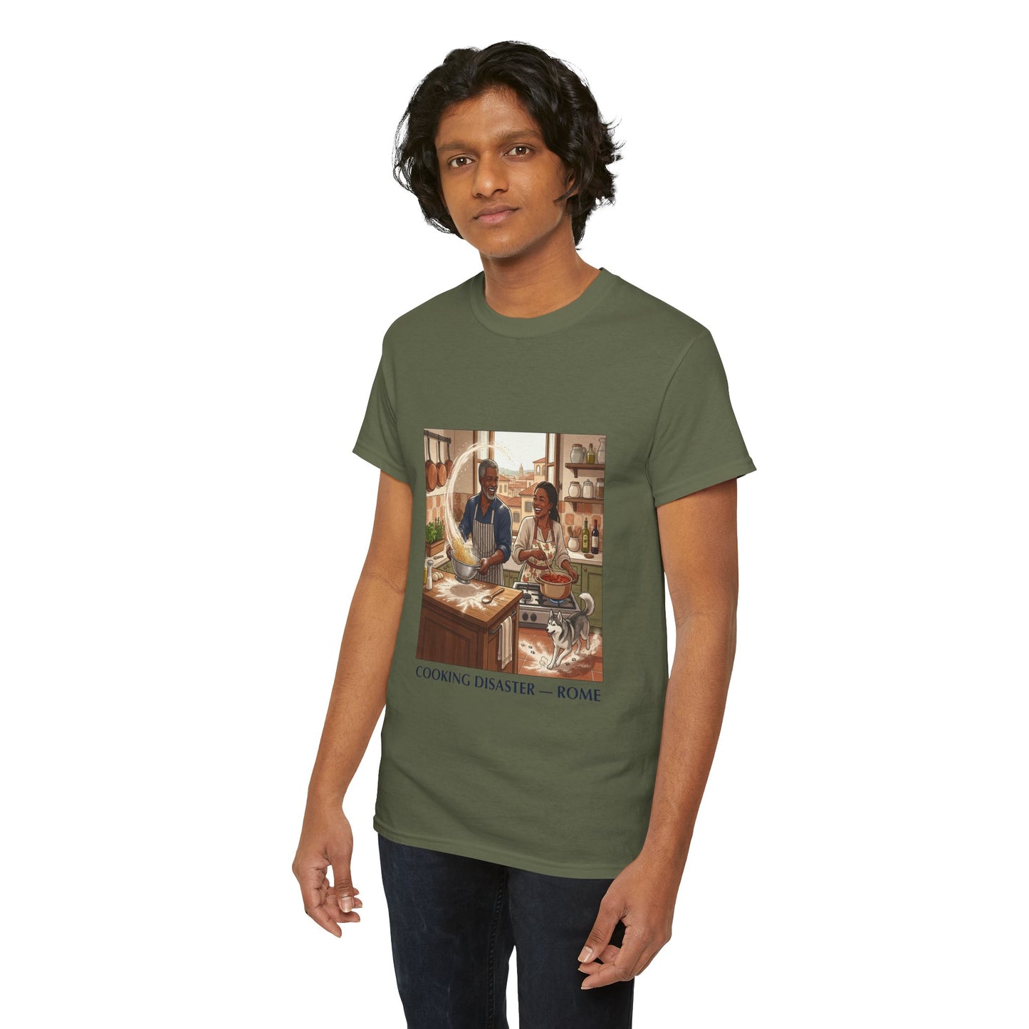 T-Shirt — 'Cooking Disaster — Rome' Illustrated Cooking Tee