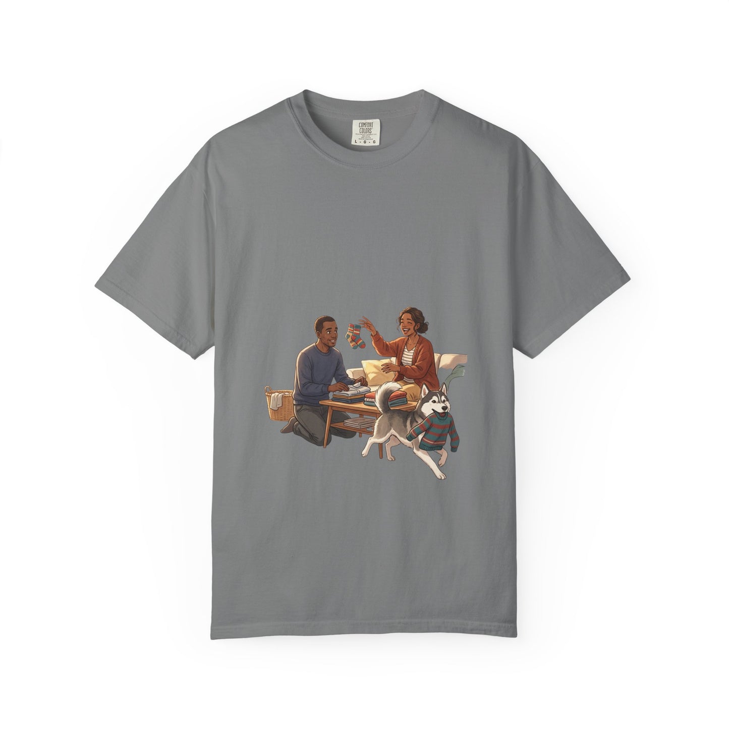 Picnic Cheers T-Shirt — Vintage Couple & Dog Illustration Tee