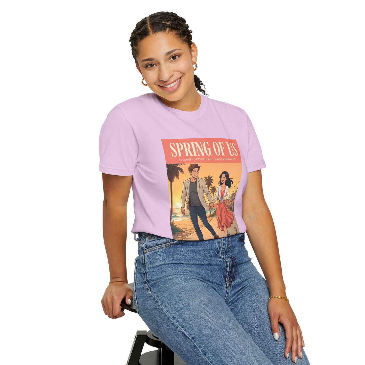 Spring of Us T-Shirt — Vintage Romantic Beach Couple Graphic Tee