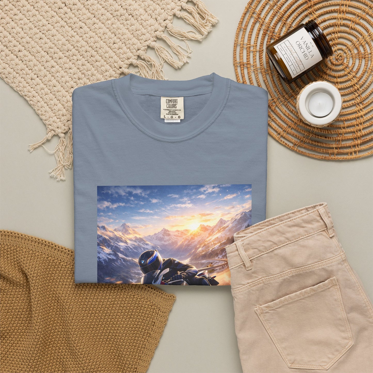 BMW S1000RR ALPINE GHOST RIDE - T‑Shirt — Sportbike Skyline Graphic Tee