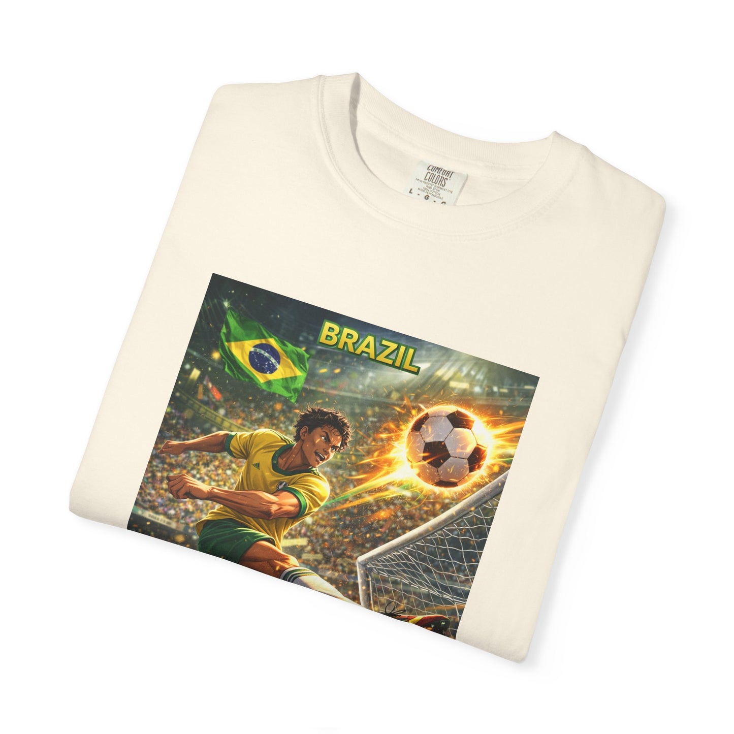 Brazil Soccer T-Shirt – Vintage Player Kick Graphic (Brazil)