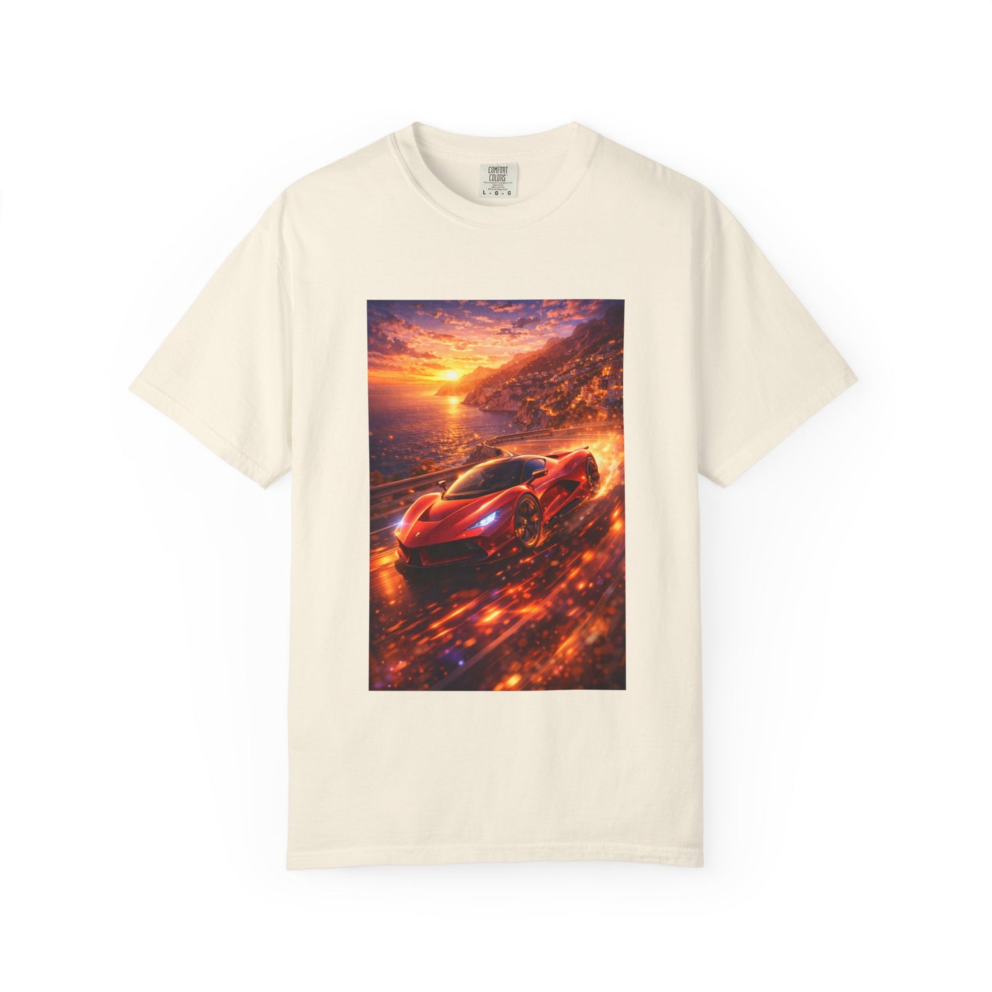 Ferrari F80- Amalfi Coast, Italy - T‑Shirt — Red Sports Car Print