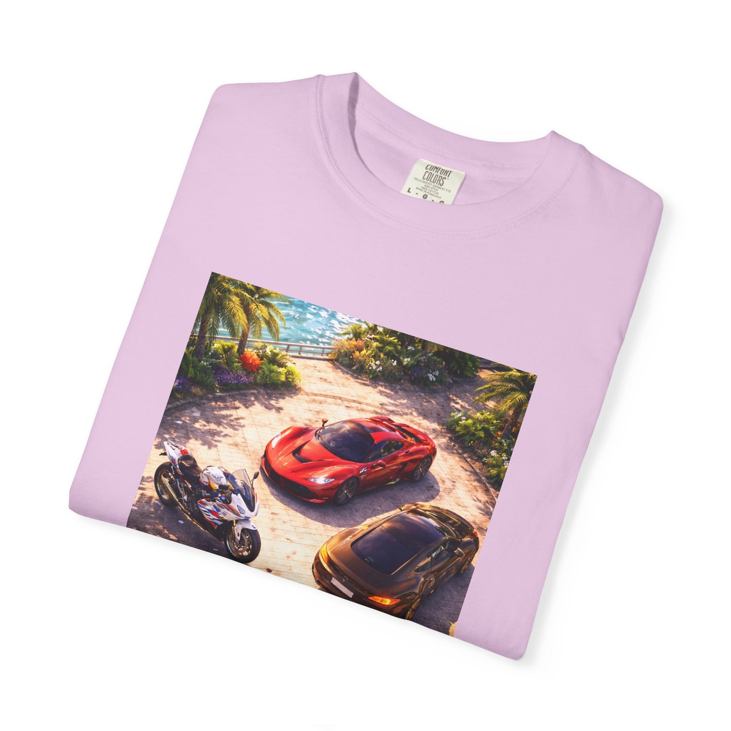 MULTI-VEHICLE - T-Shirt — Tropical Sports Cars & Motorbikes Print