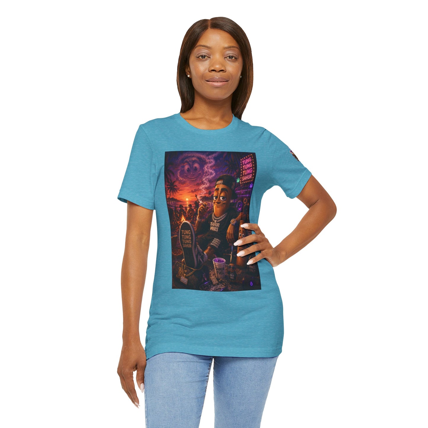 Tung Tung Tung Sahur T-Shirt — "Summertime Vibes" Retro Beach Party Graphic Tee
