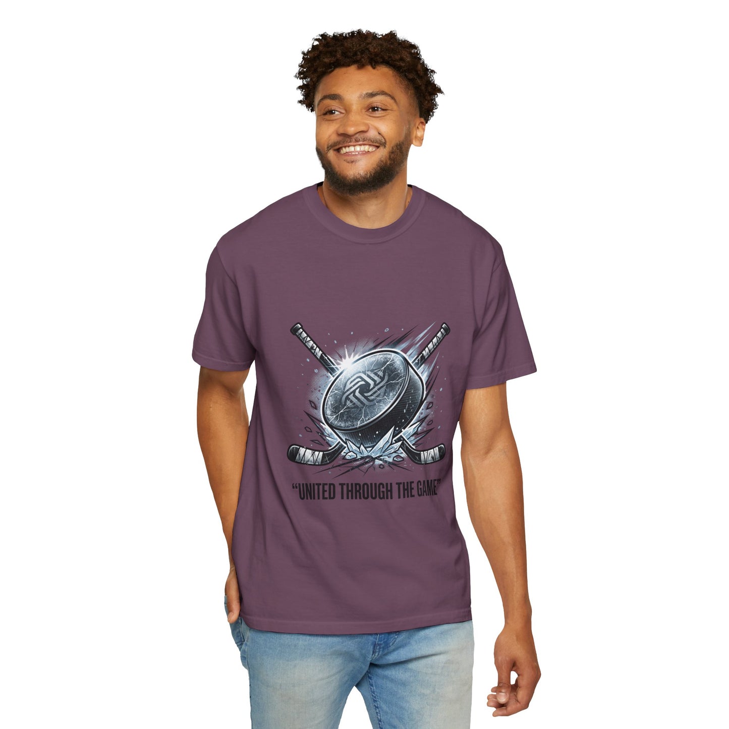 Hockey Graphic Tee — "United Through the Game" Team Spirit T-Shirt