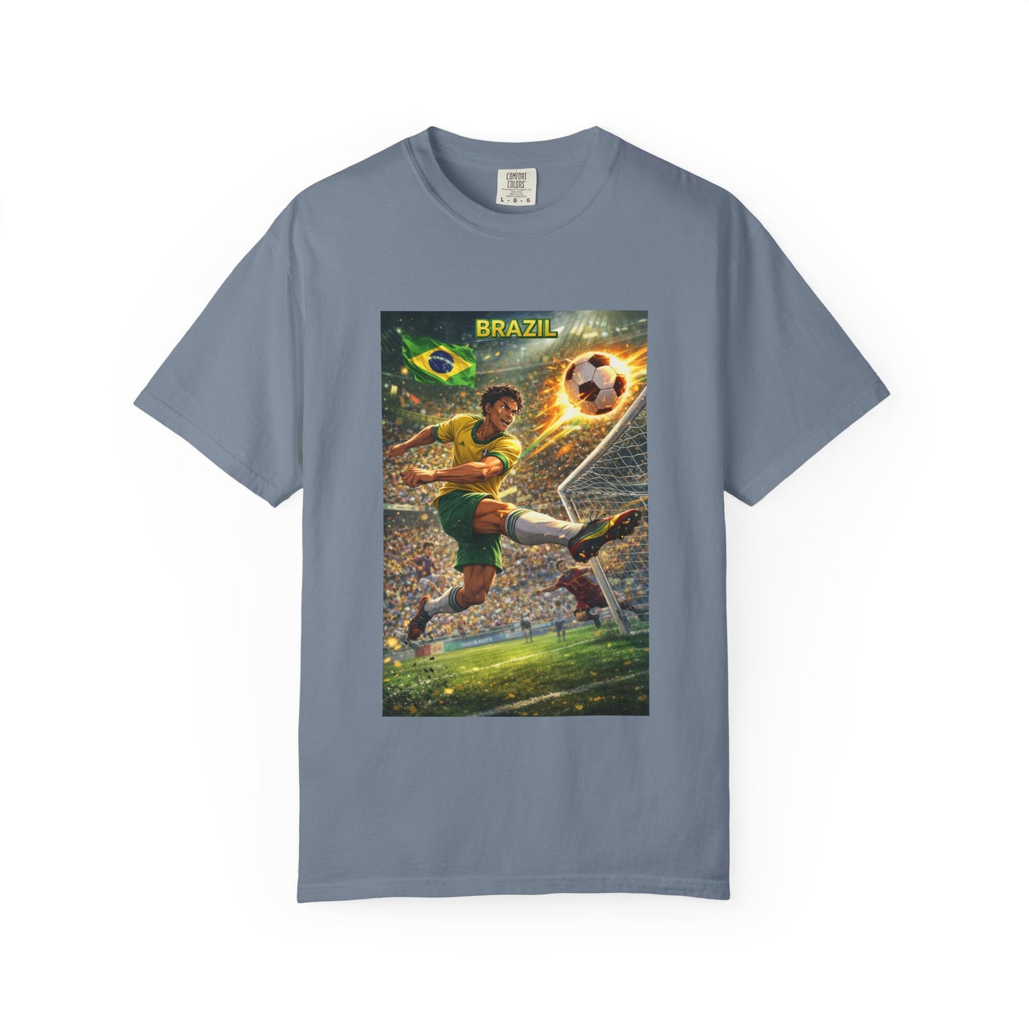 Brazil Soccer T-Shirt – Vintage Player Kick Graphic (Brazil)