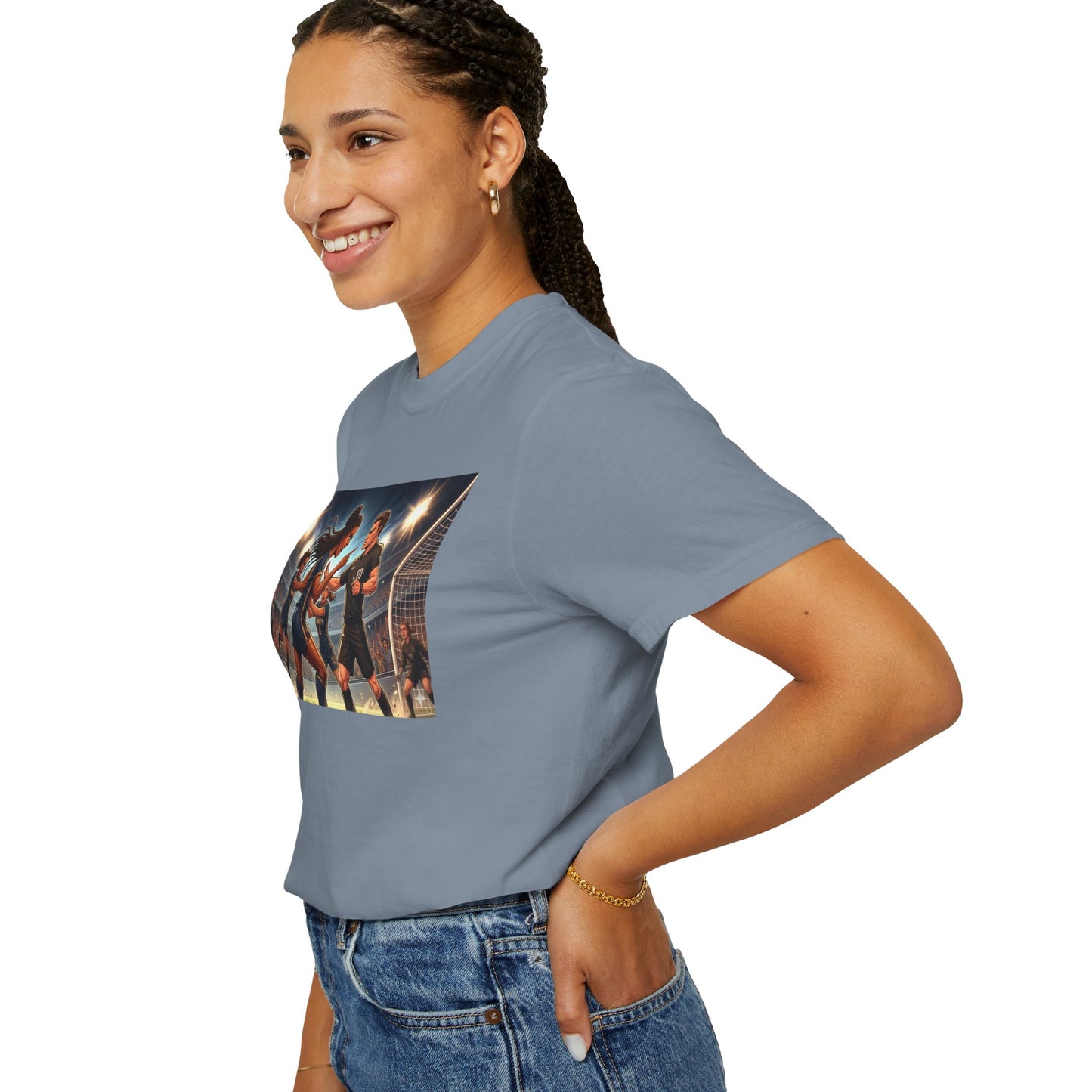Soccer Night Match T-Shirt — Dynamic Players Under Stadium Lights