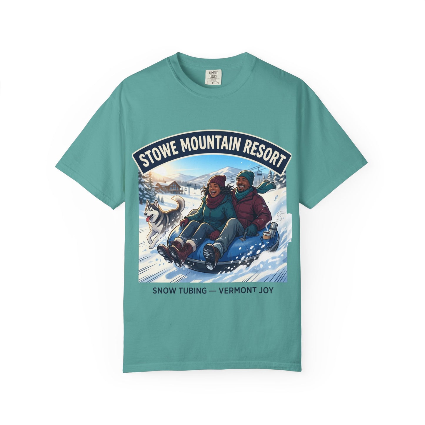 Stowe Mountain Resort Snow Tubing T-Shirt — "Vermont Joy" Winter Apparel
