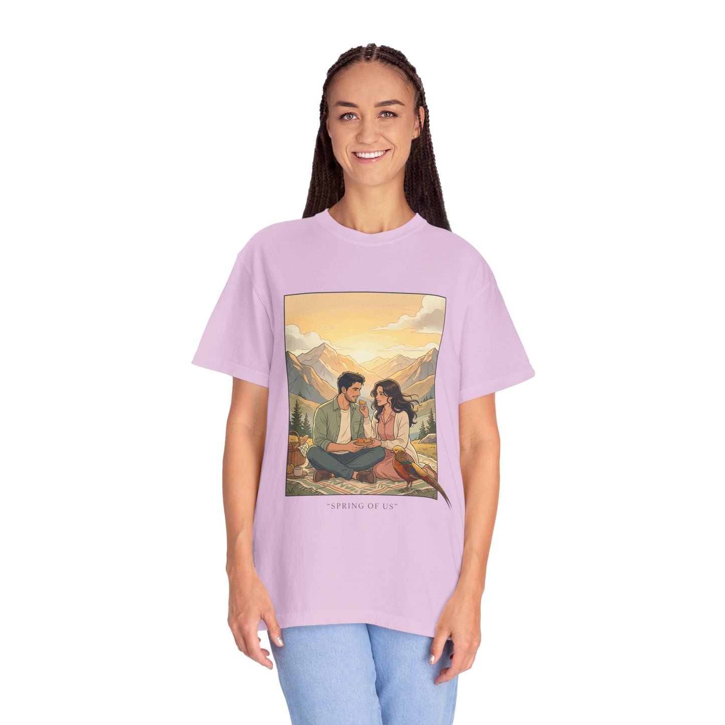 Couples Mountain Picnic T-Shirt — 'Opening Up' Scenic Graphic Tee