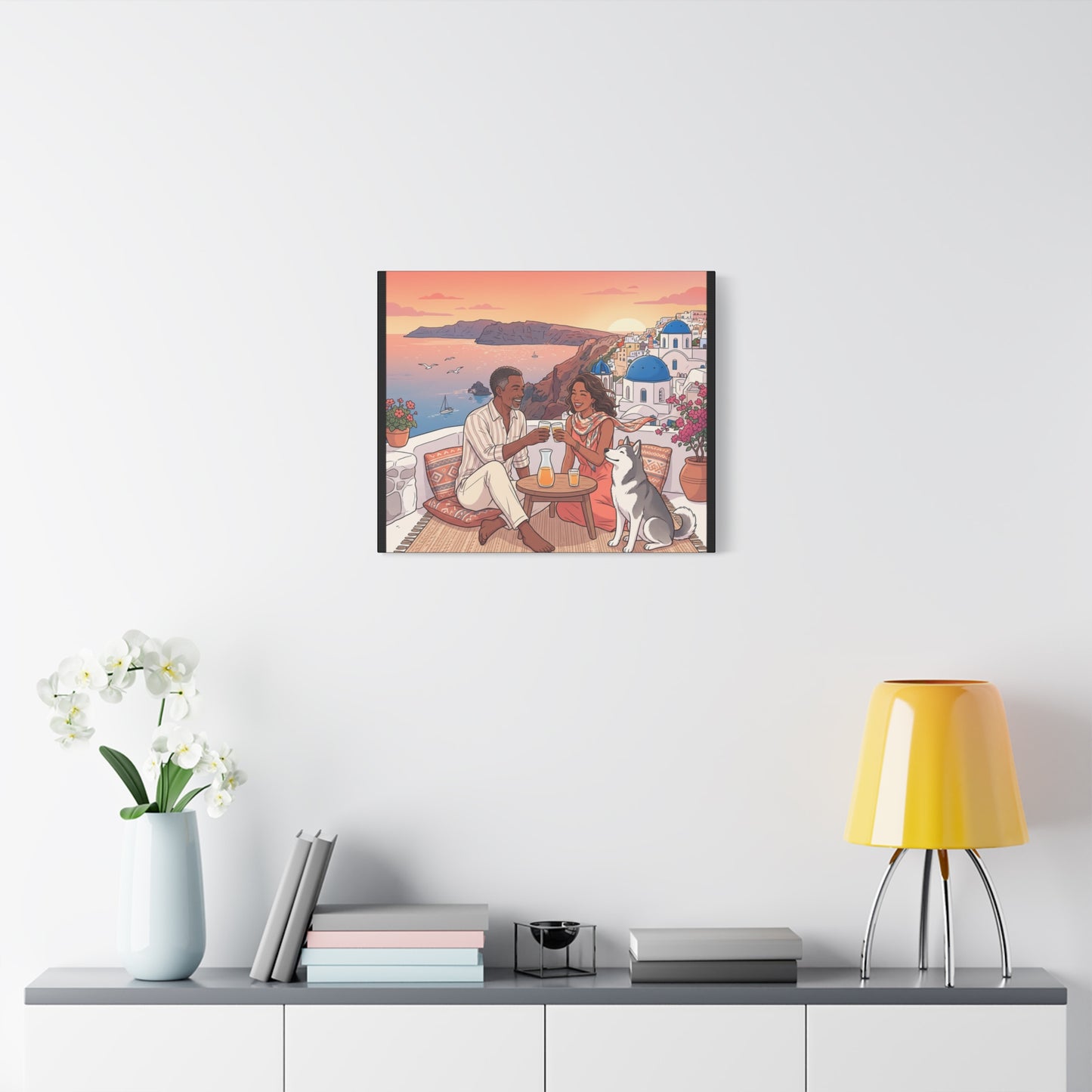 Santorini, Greece – “Sunset Serenade - Matte Canvas, Stretched, 1.25"
